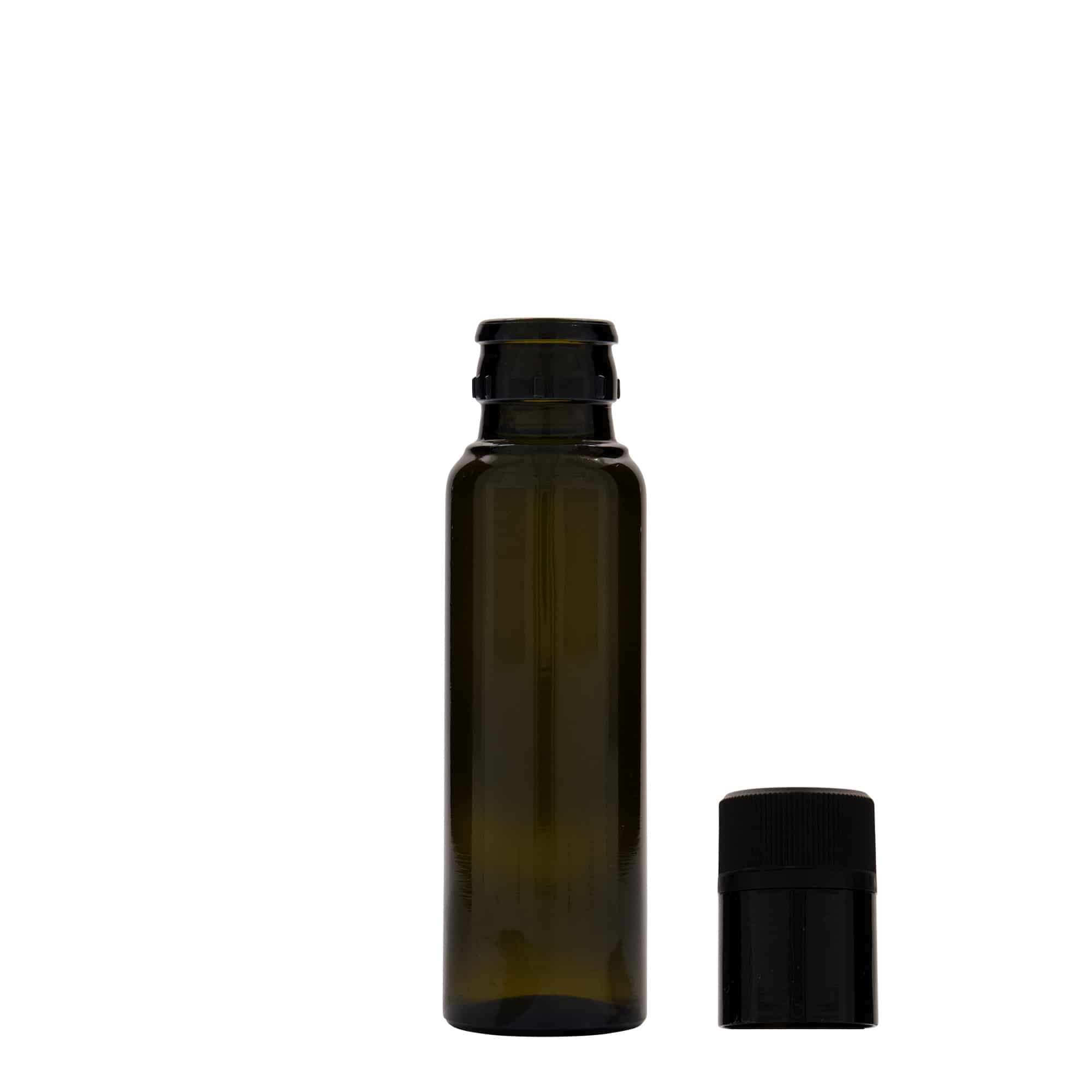 100 ml steklenička za kis/oljčno olje 'Willy New', steklo, starozelena, odprtina: DOP