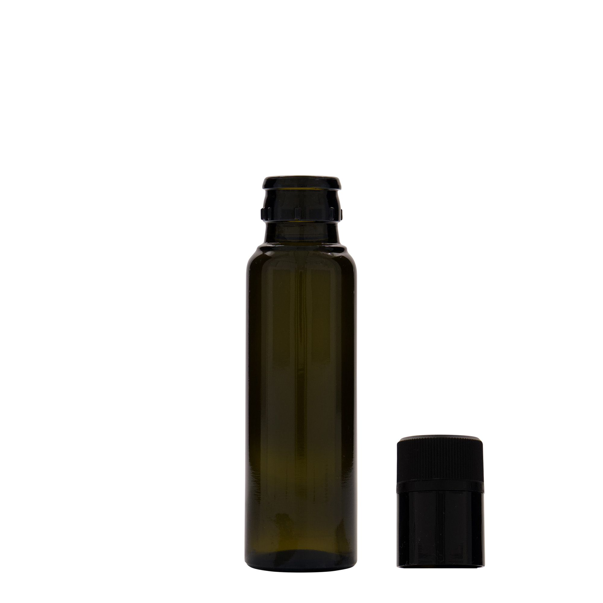100 ml steklenička za kis/oljčno olje 'Willy New', steklo, starozelena, odprtina: DOP 100 ml steklenička za kis/oljčno olje 'Willy New', steklo, starozelena, odprtina: DOP