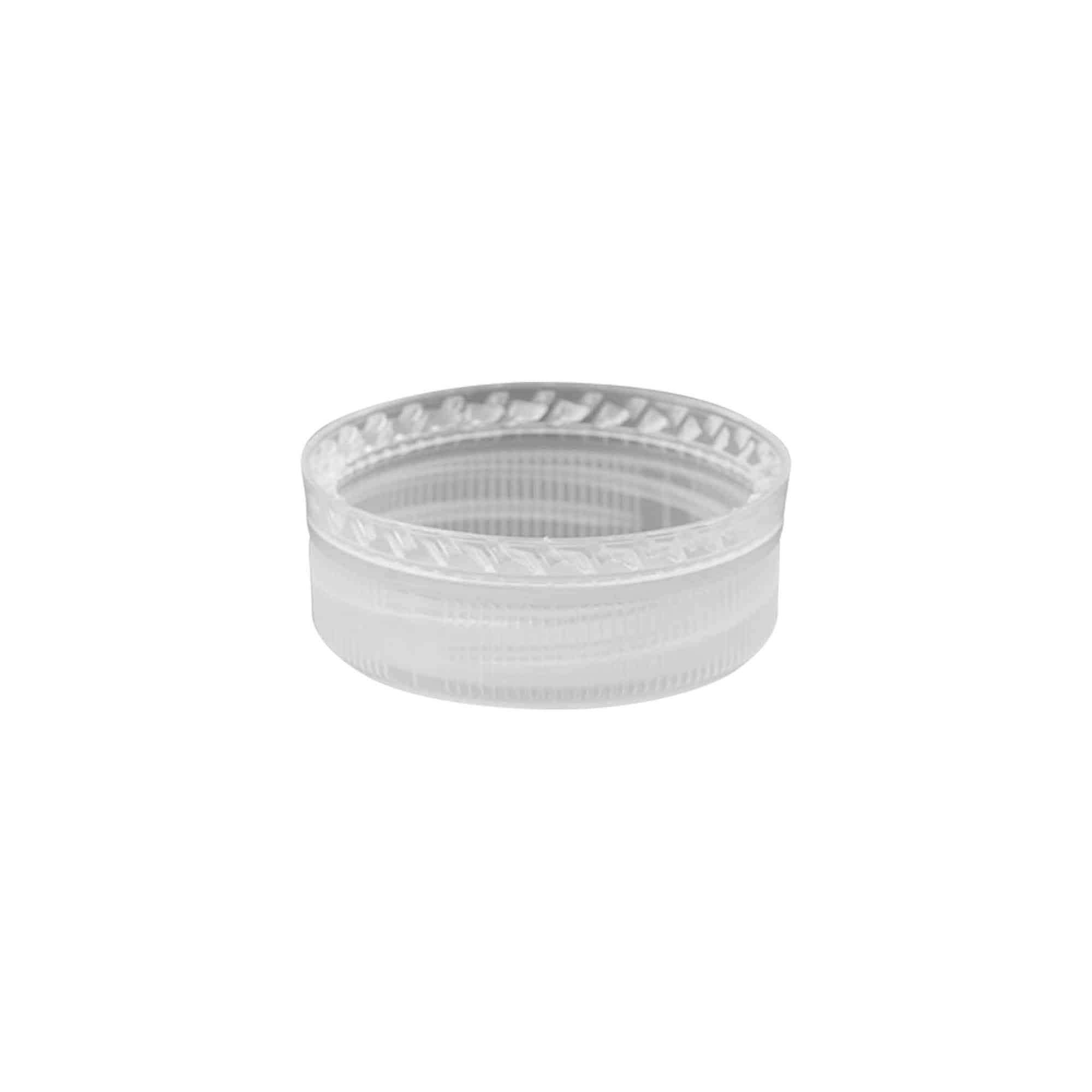 Navojni zamašek dvojni, plastika PE, bela, za ustje: PET 38 mm