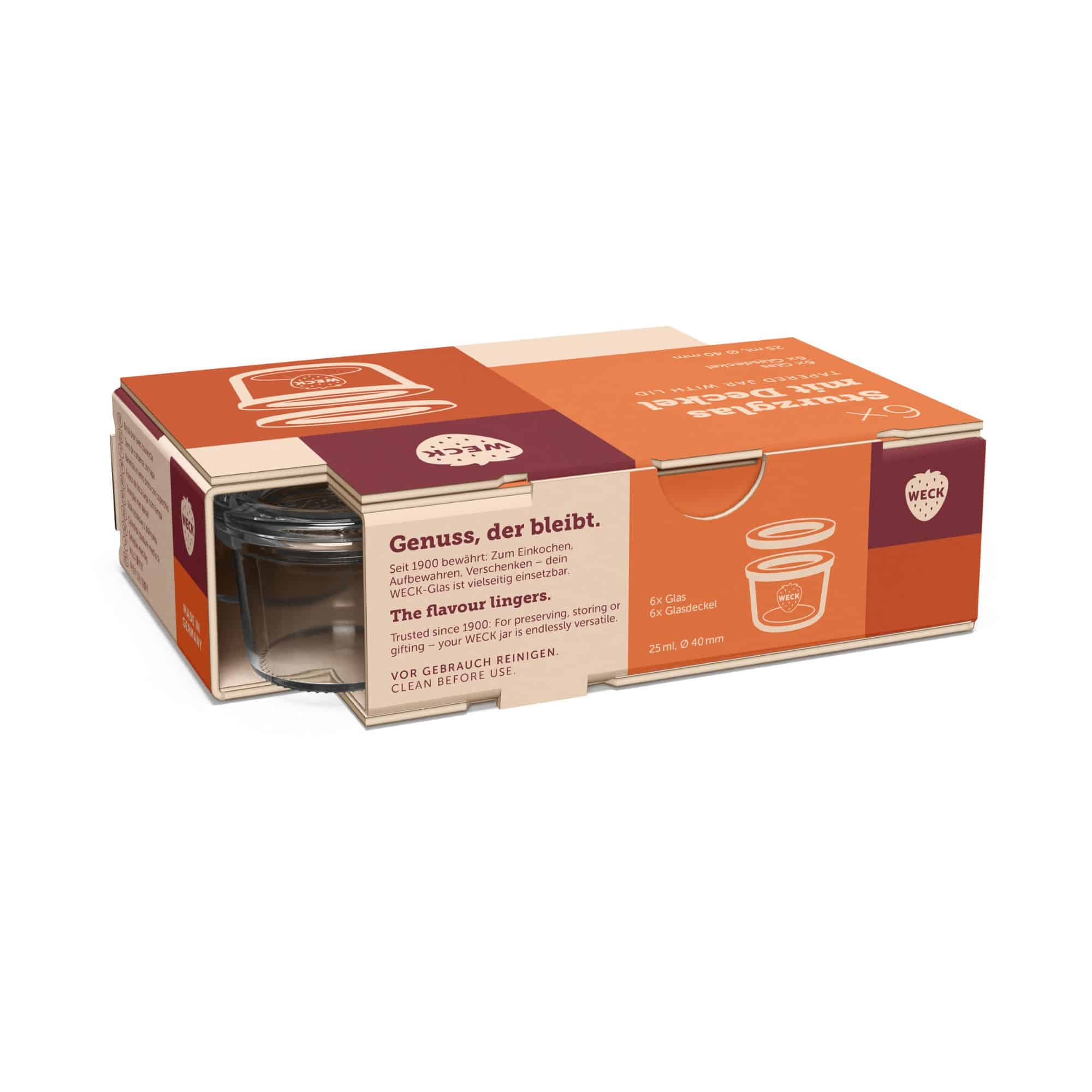 12x 35 ml WECK kozarec za vlaganje s steklenim pokrovom RR 40
