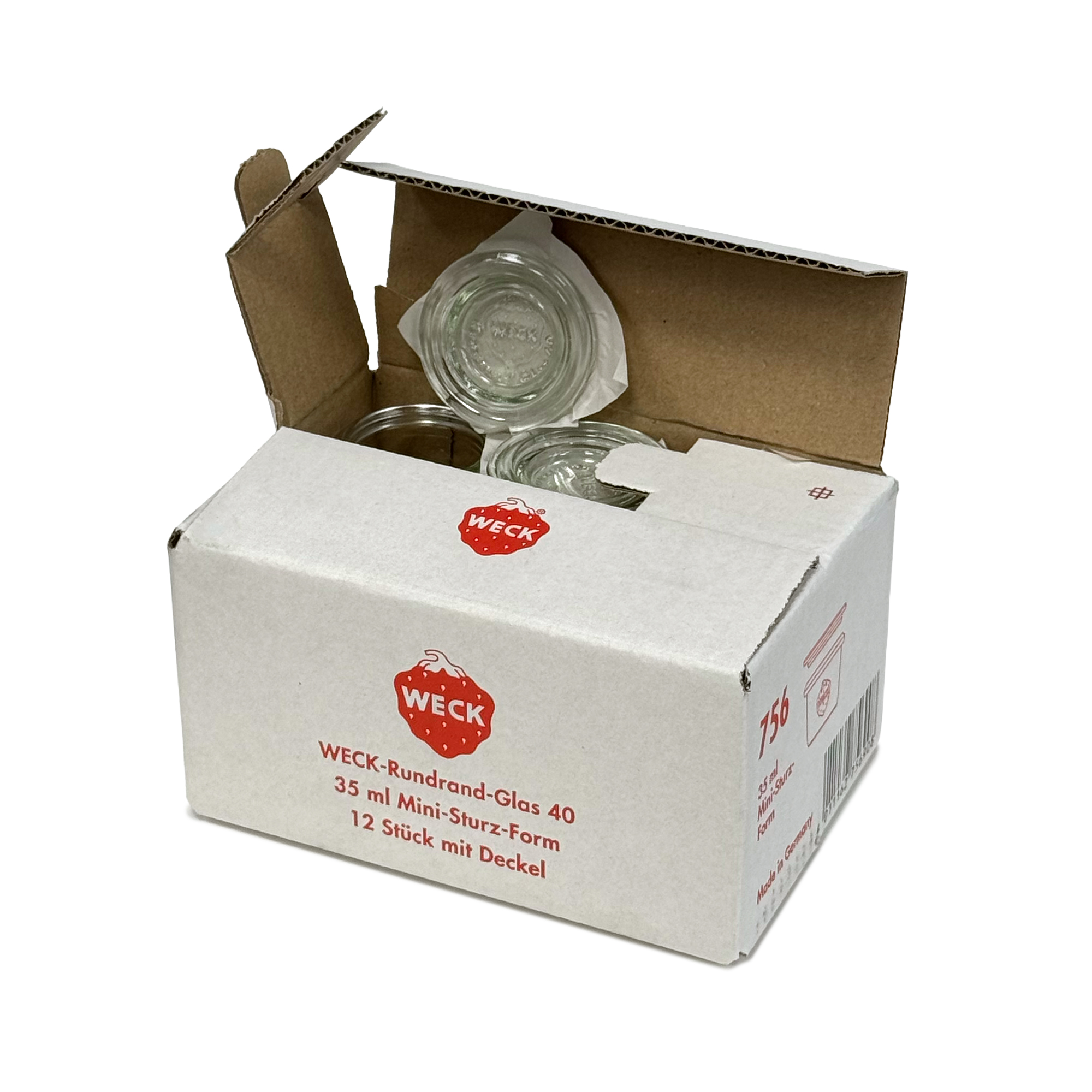 12x 35 ml WECK kozarec za vlaganje s steklenim pokrovom RR 40