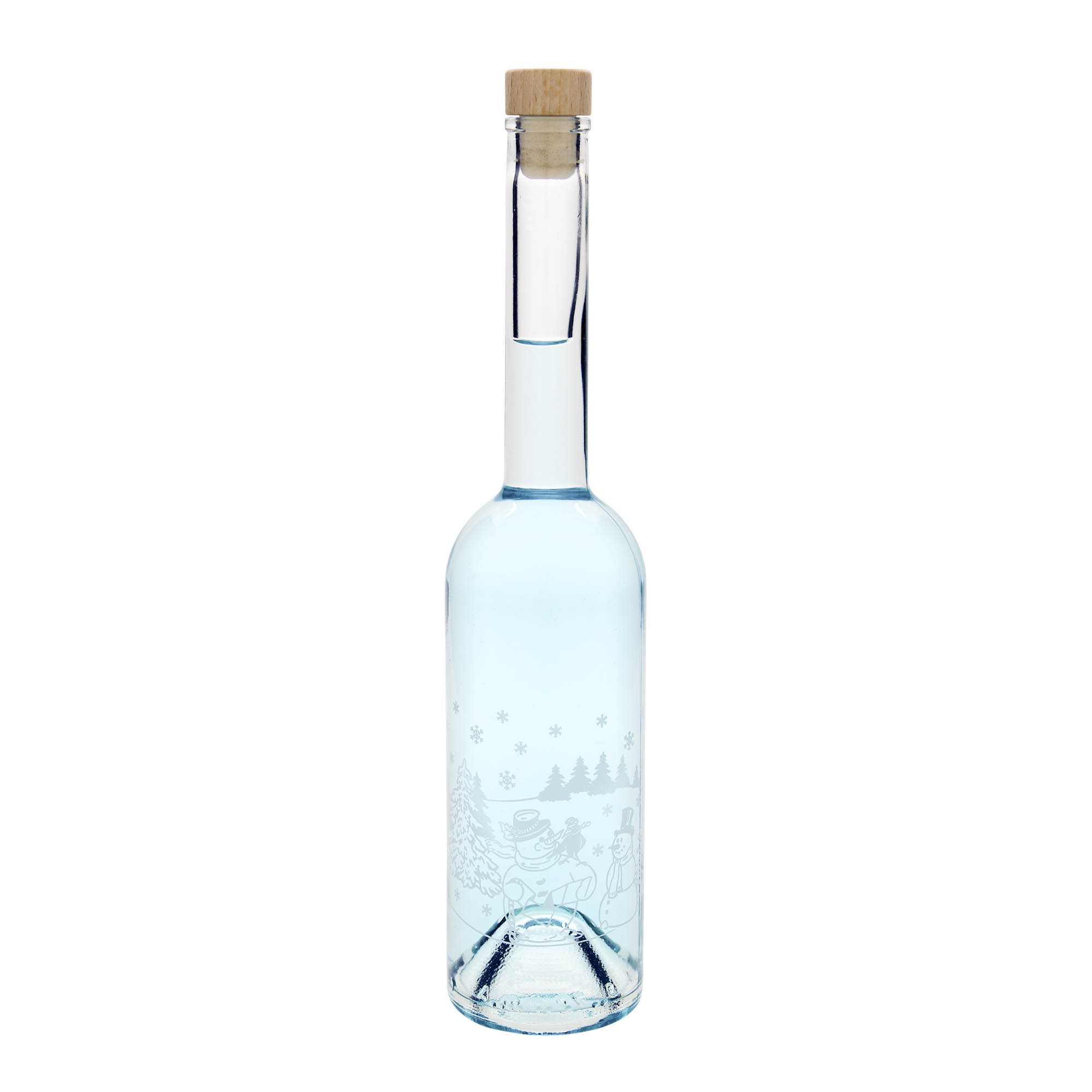 500 ml steklenica 'Opera', motiv: steklenica snežaka, odprtina: pluta