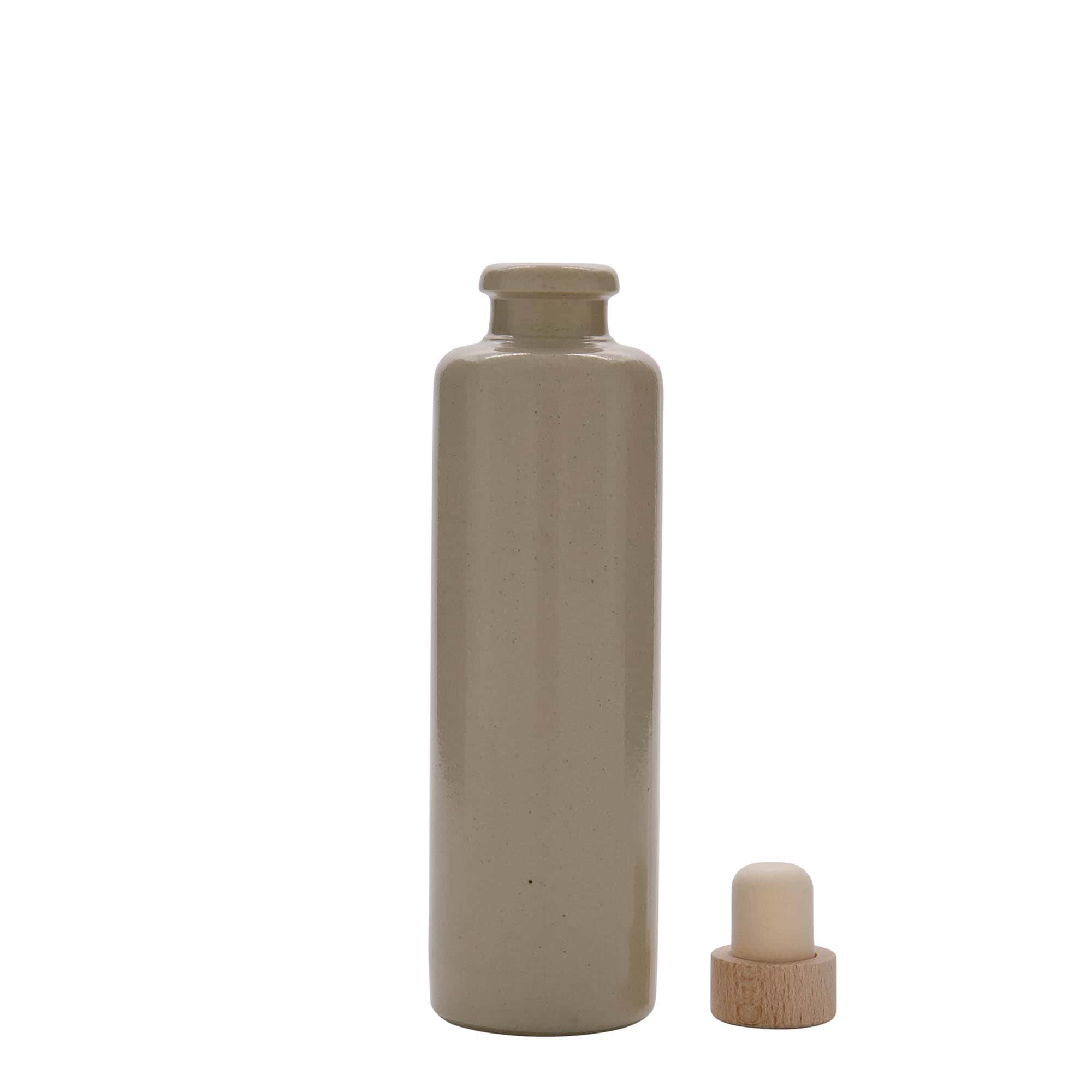 200 ml glineni vrč, kamnita glina, bež, odprtina: pluta
