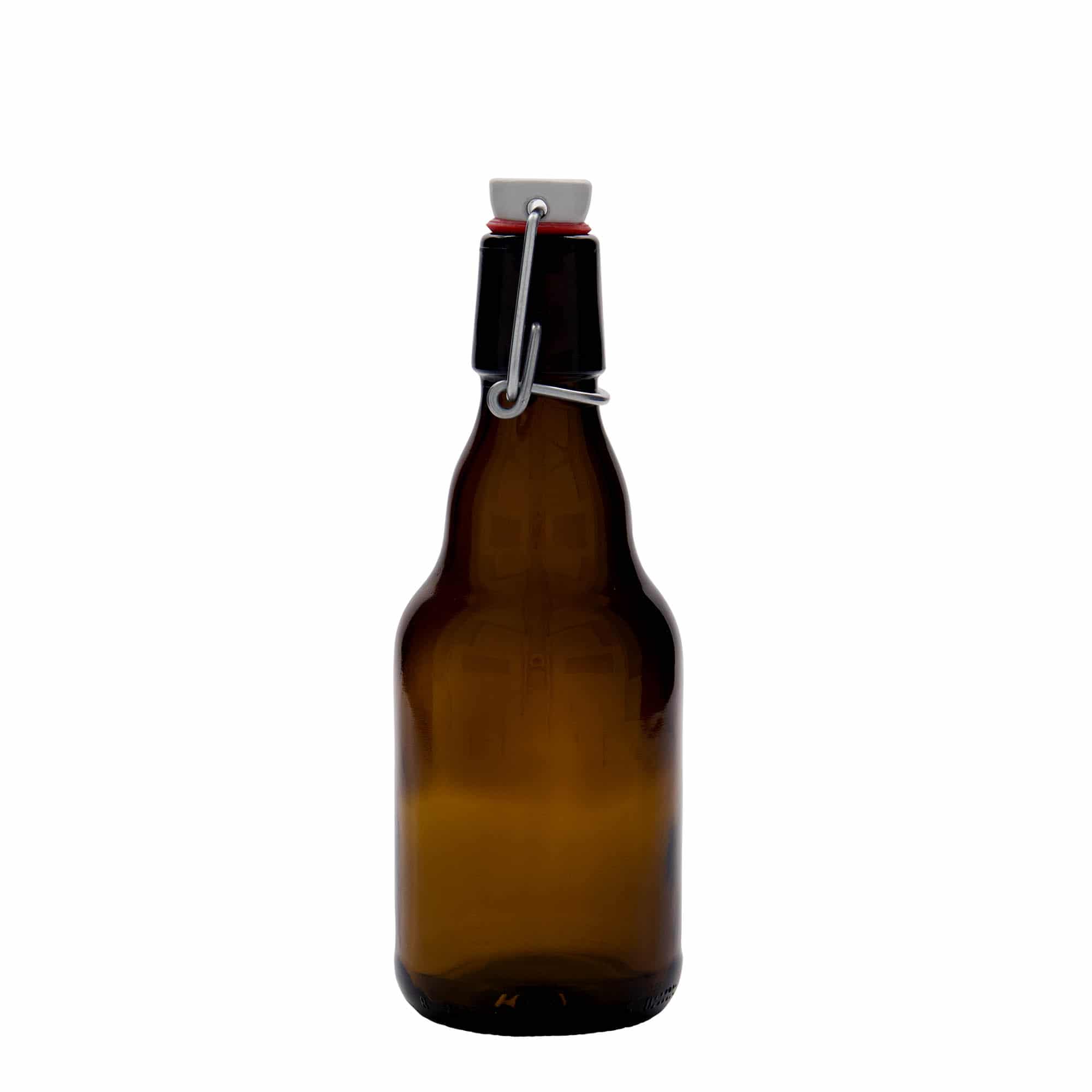 330 ml steklenica za pivo »Steinie«, steklo, rjava, ustje: zamašek s tesnilom
