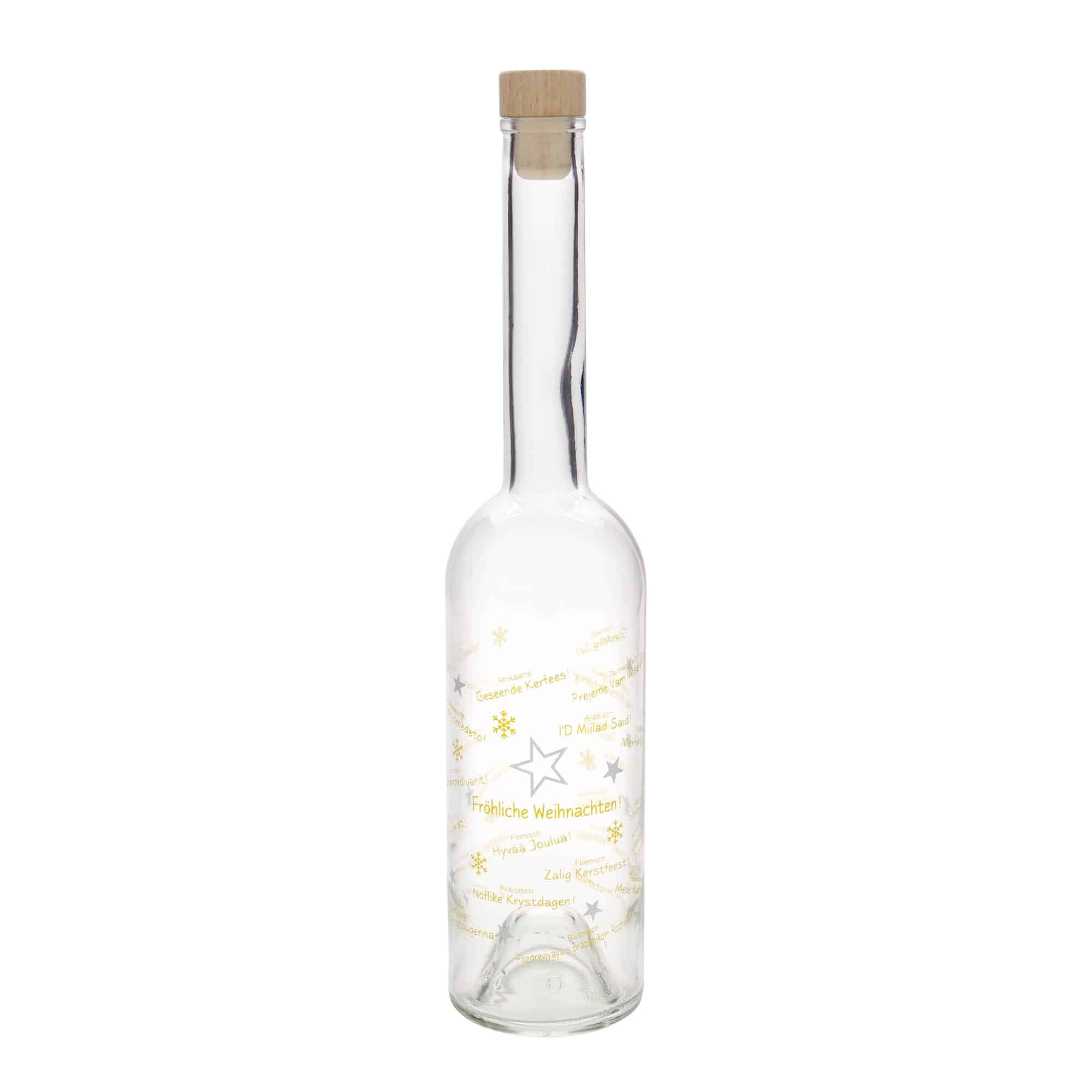 500 ml steklena steklenica »Opera«, motiv: božič po svetu, ustje: pluta