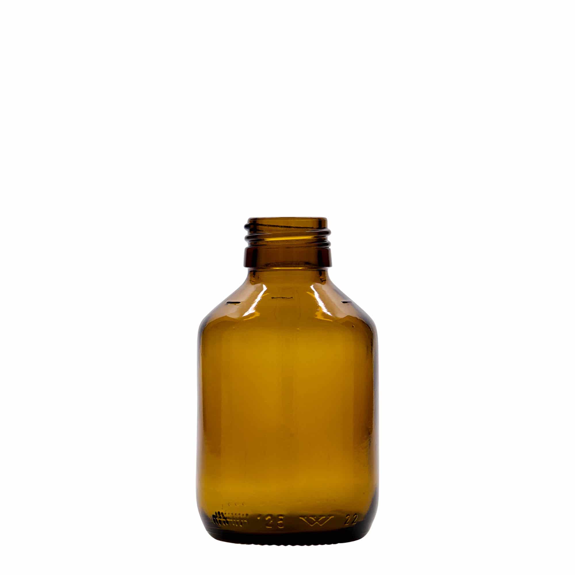 125 ml steklenica za zdravila, rjava, steklo, ustje: PP 28 125 ml steklenica za zdravila, rjava, steklo, ustje: PP 28