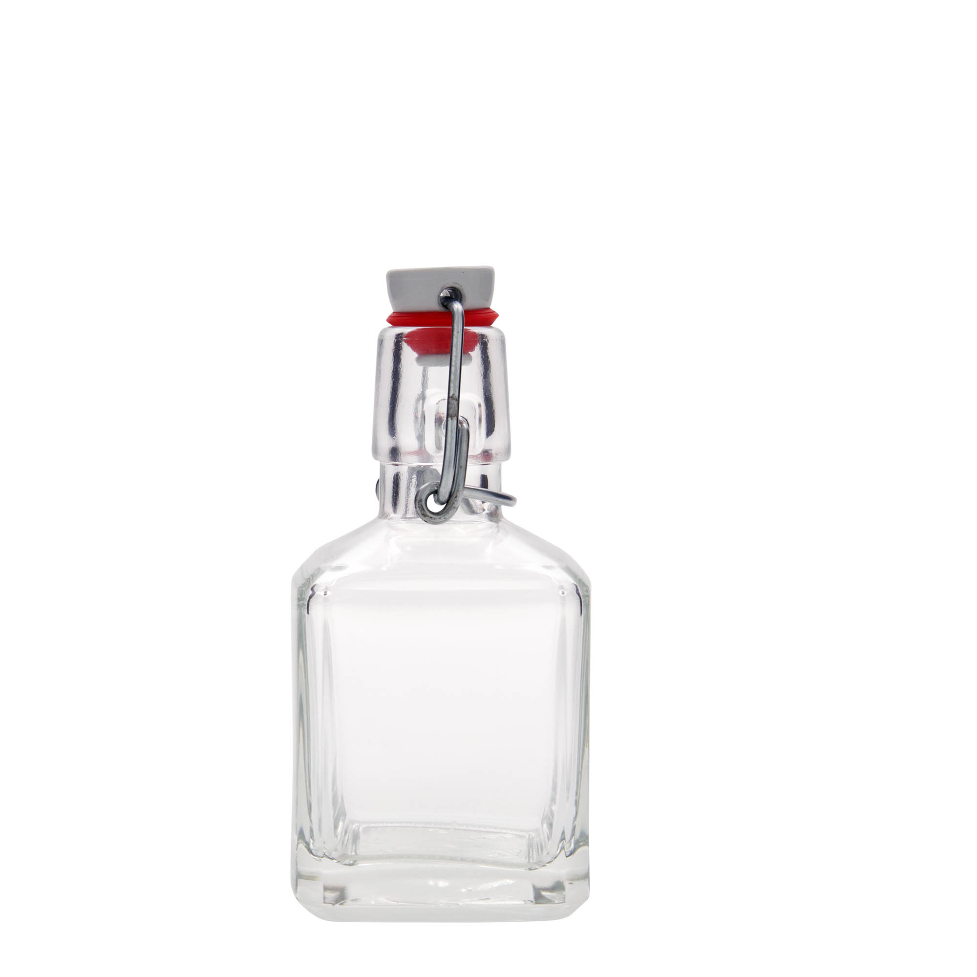 200 ml steklenica 'Kubica', kvadratna, odprtina: s sponko 200 ml steklenica 'Kubica', kvadratna, odprtina: s sponko