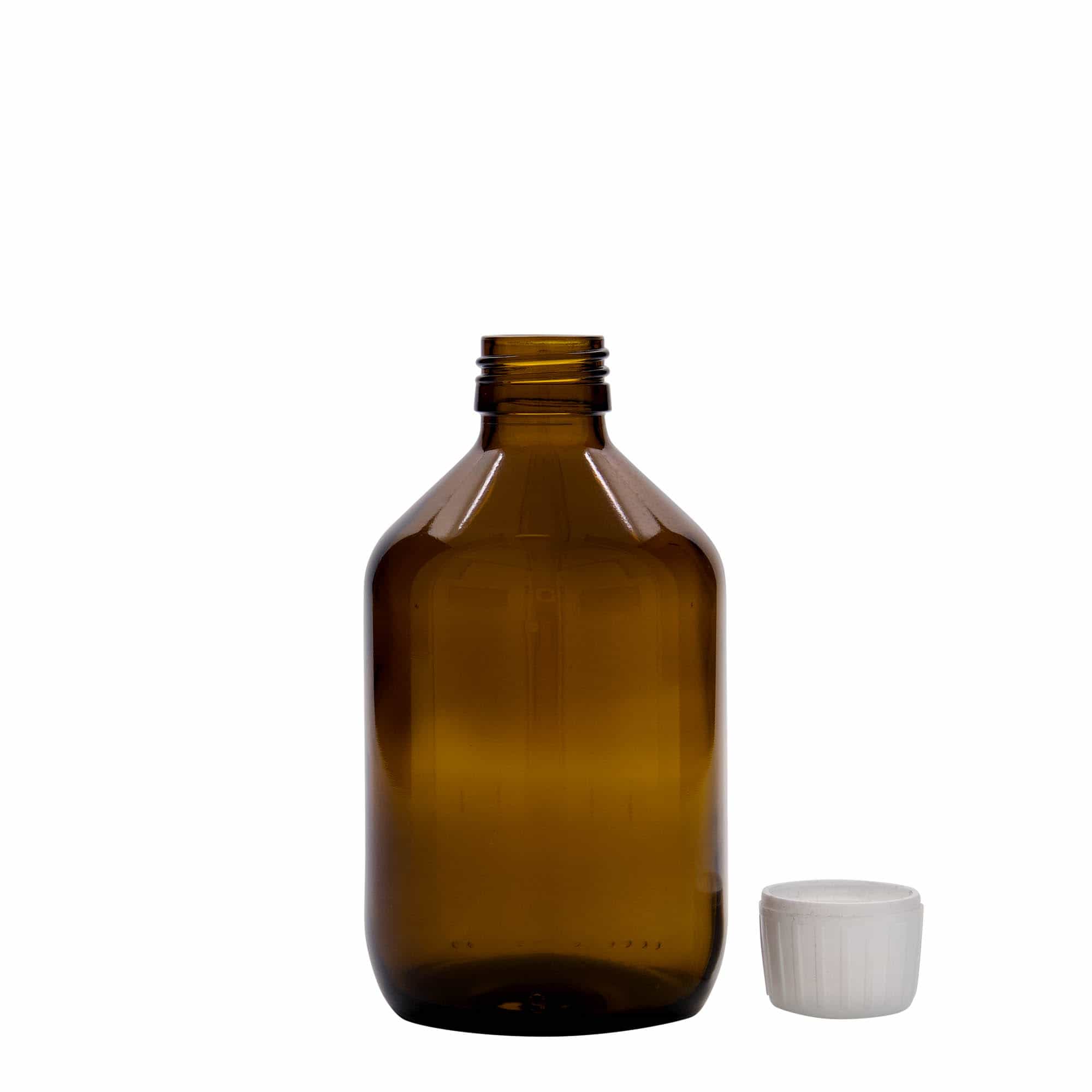 300 ml medicinska steklenička, rjava, steklo, odprtina: PP 28