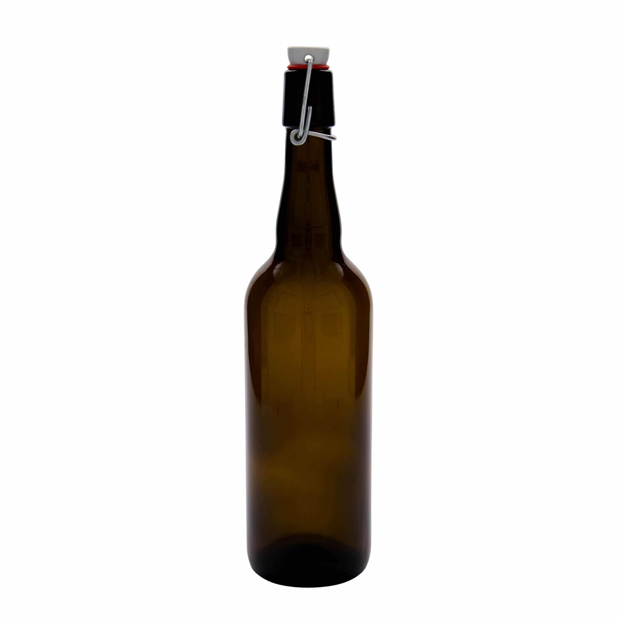 750 ml steklenica za pivo Belgija, steklo, rjava, ustje: zamašek s tesnilom