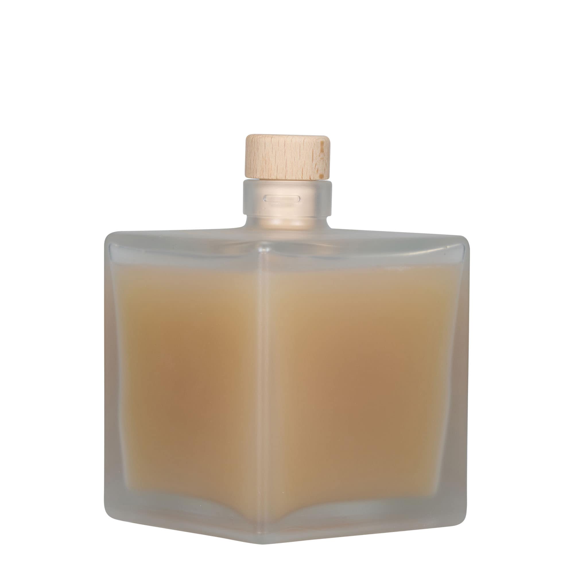 500 ml steklena steklenica »Cube«, kvadratna, motna, ustje: pluta