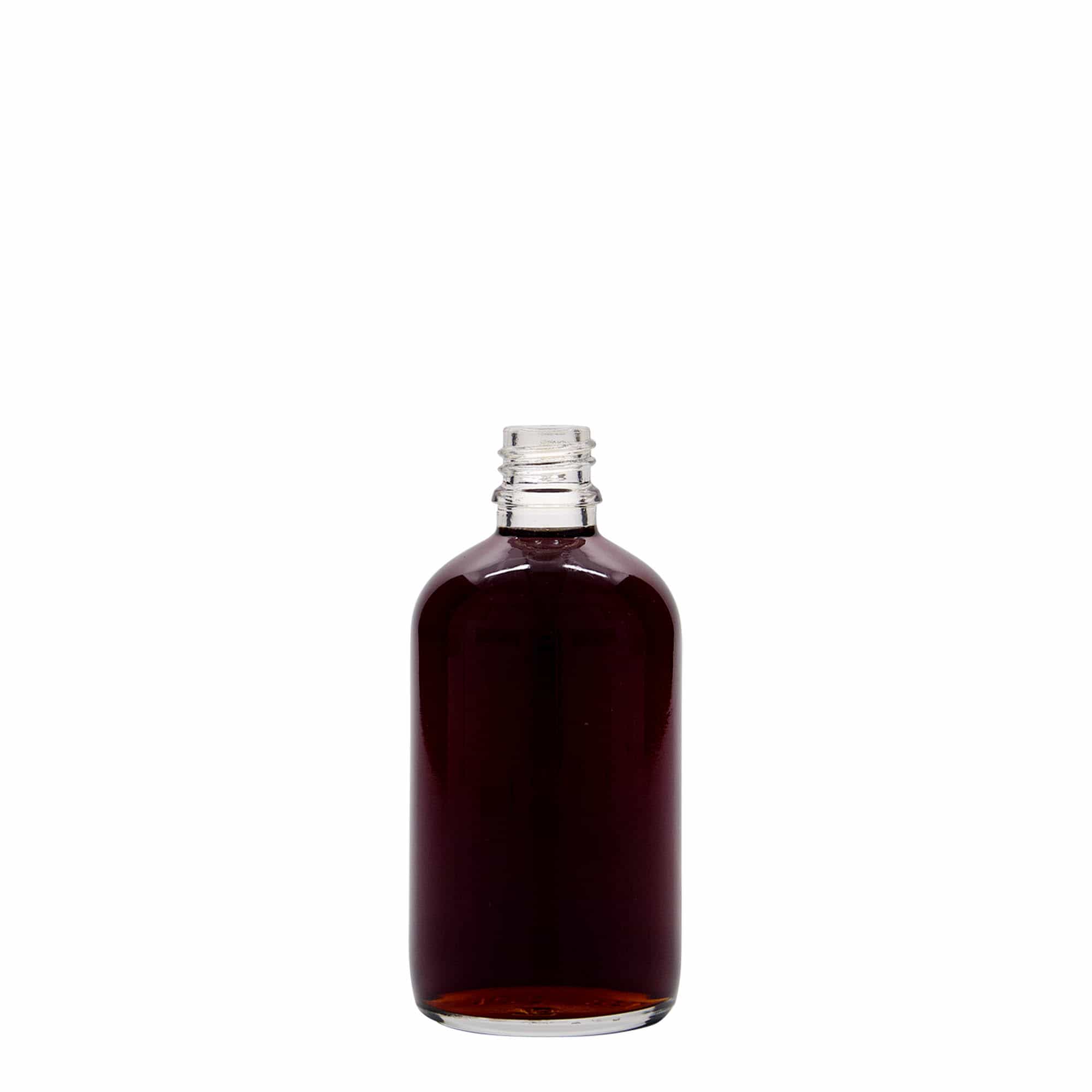 100 ml steklenica za zdravila, steklo, ustje: DIN 18