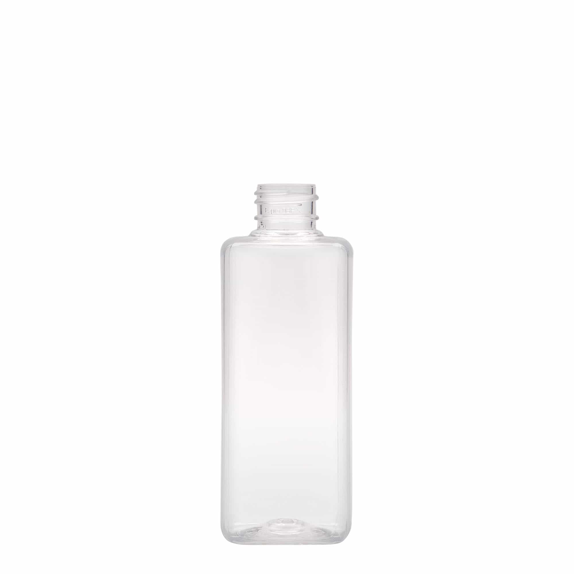 200 ml PET-flaska 'Karl', kvadratna, plastika, odprtina: 24/410