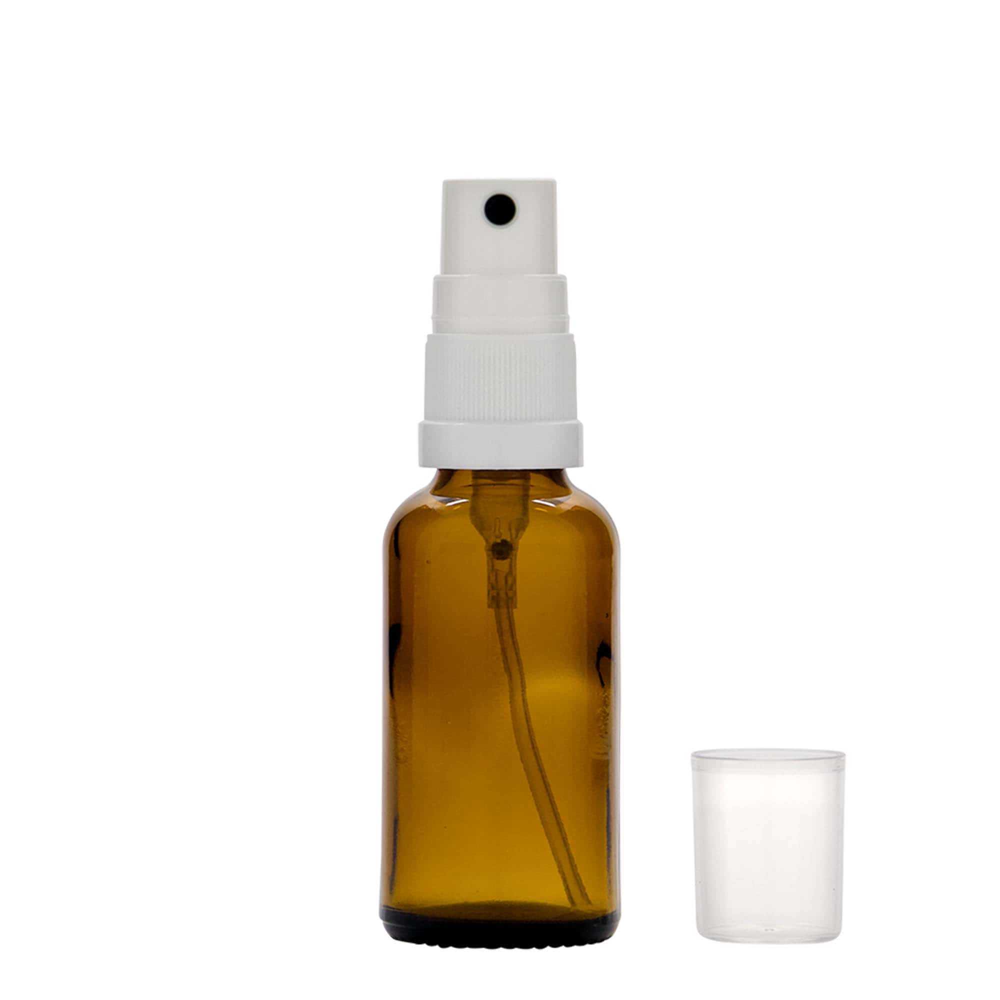 30 ml steklenička za pršilo, medicinska, steklo, rjava, odprtina: DIN 18