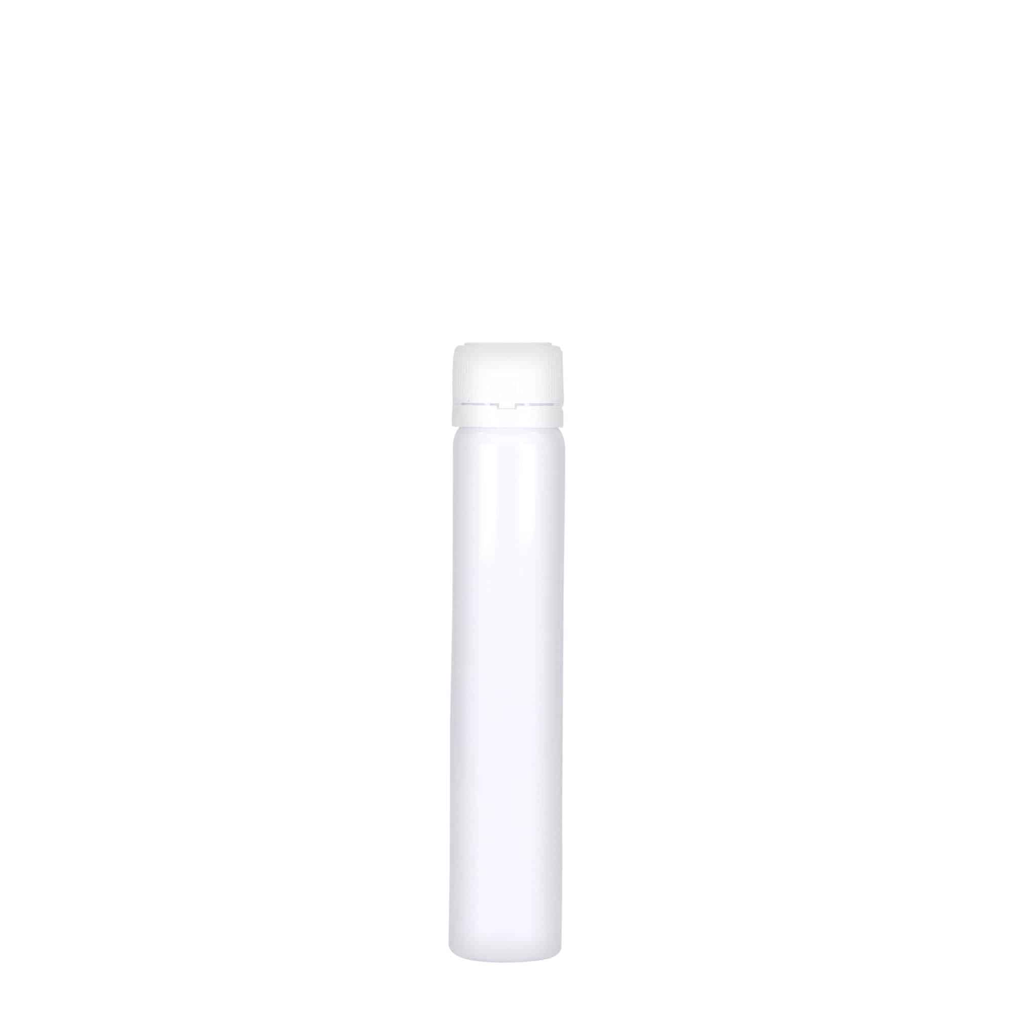 25 ml PET-cevk, plastika, bela, odprtina: navojni pokrovček