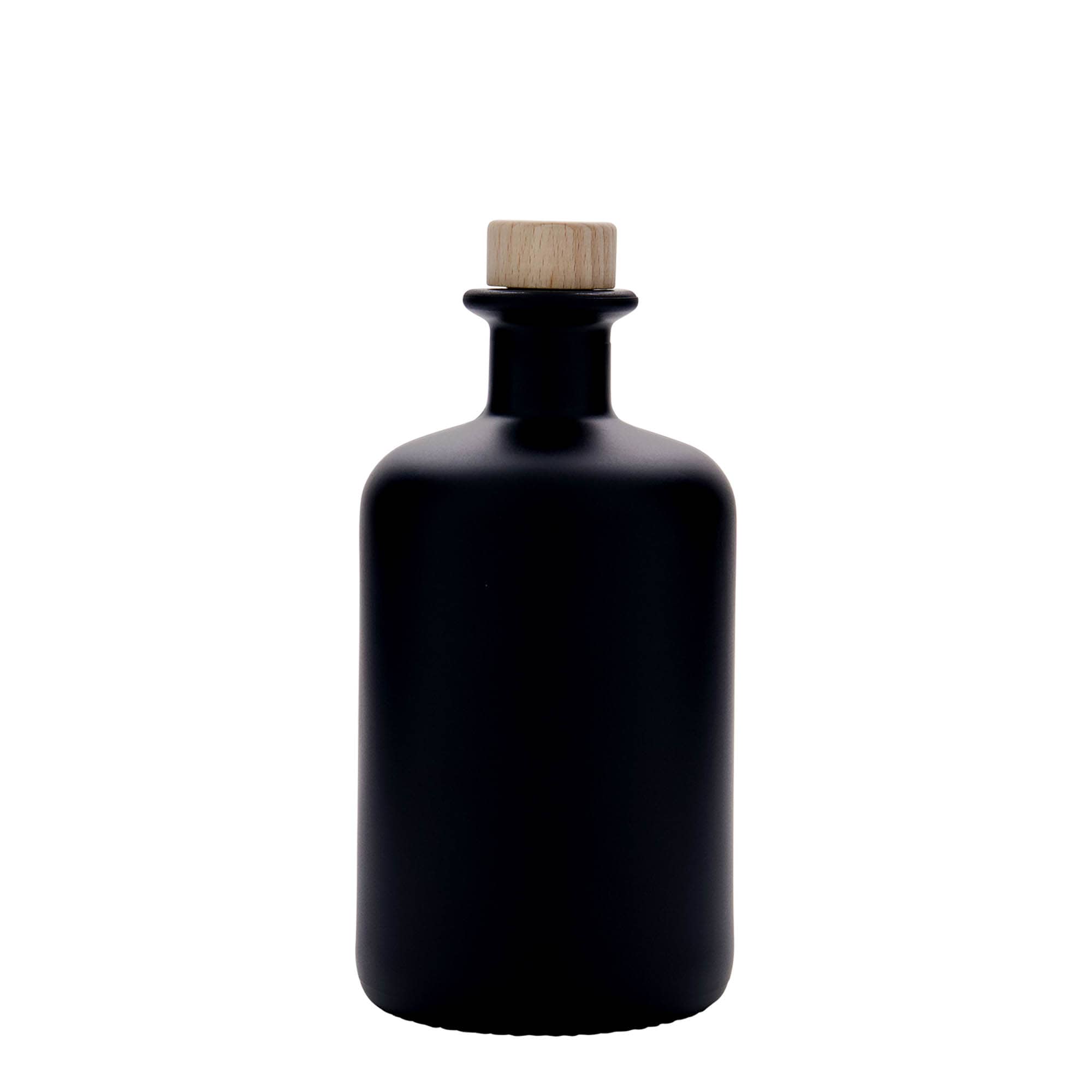 500 ml steklenica za lekarno, črna, odprtina: zamašek