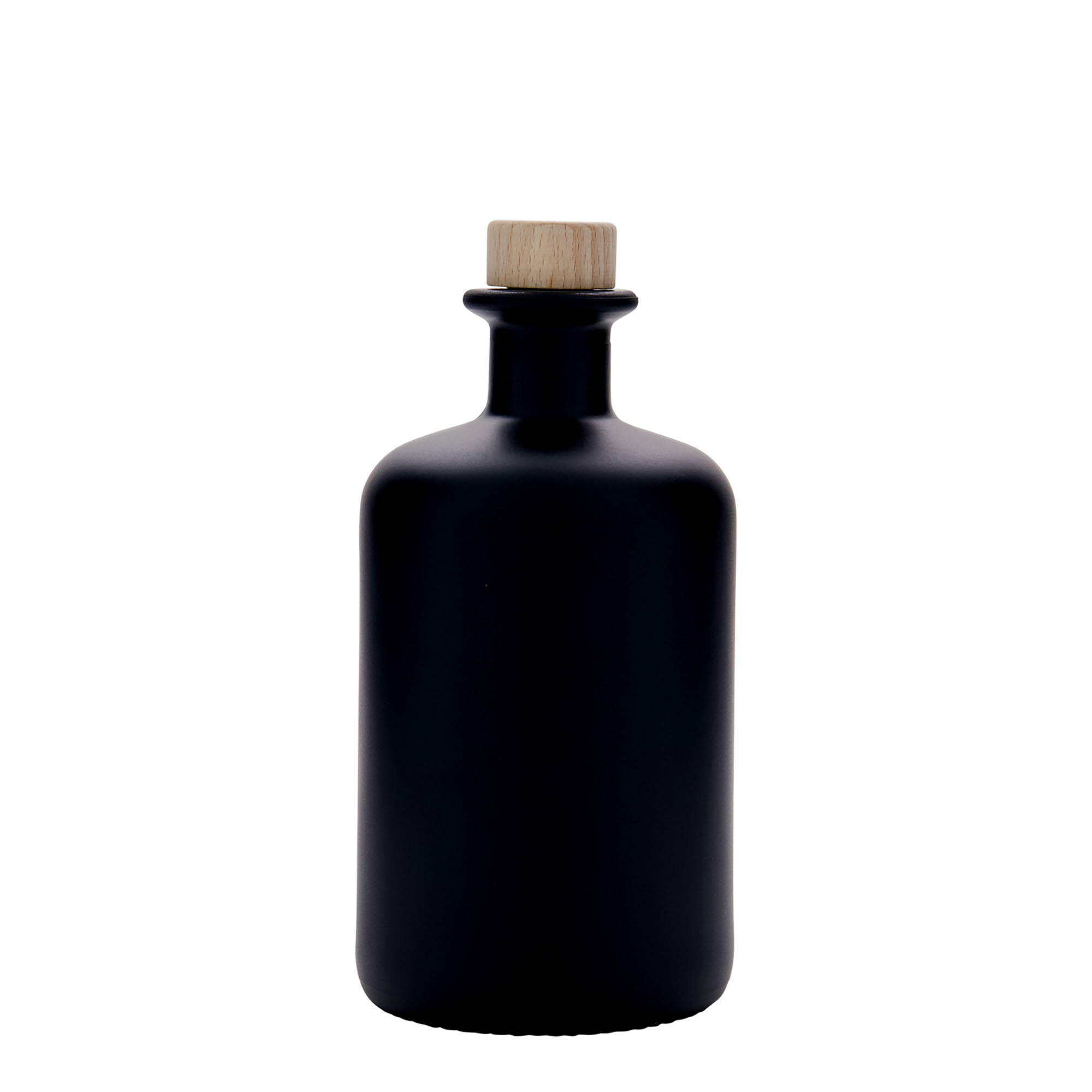 500 ml steklenica za lekarno, črna, odprtina: zamašek