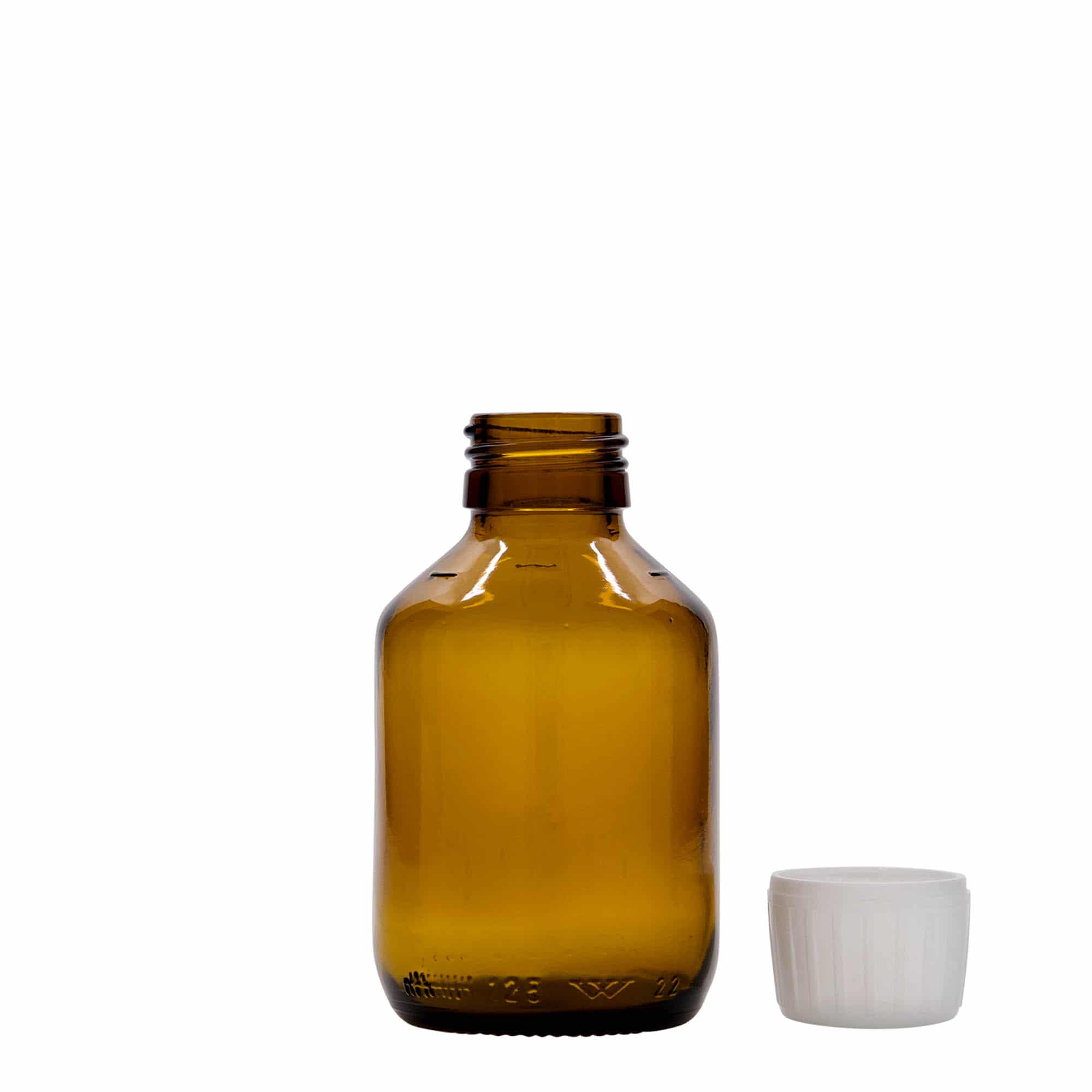 125 ml steklenica za zdravila, rjava, steklo, ustje: PP 28