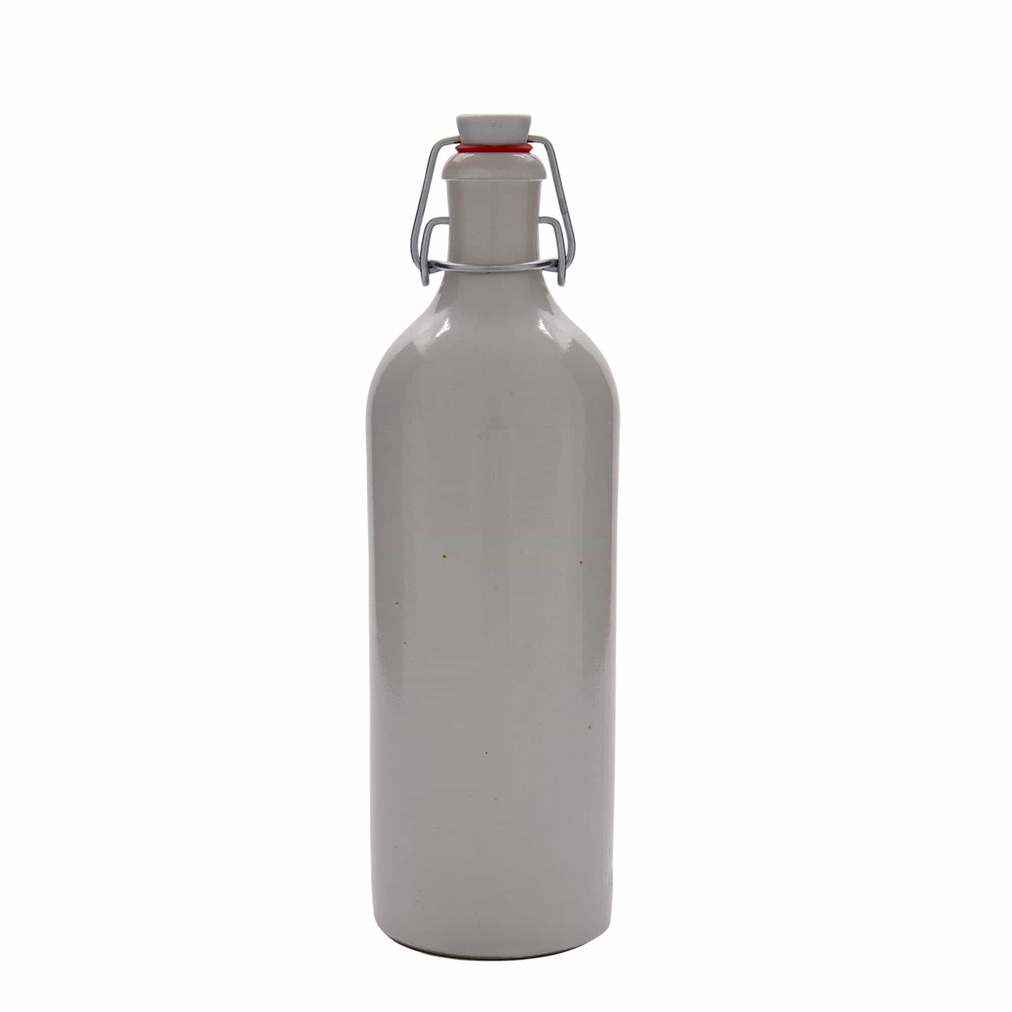 750 ml lončeni vrč, lončevina, bela, motiv: zamašek s tesnilom