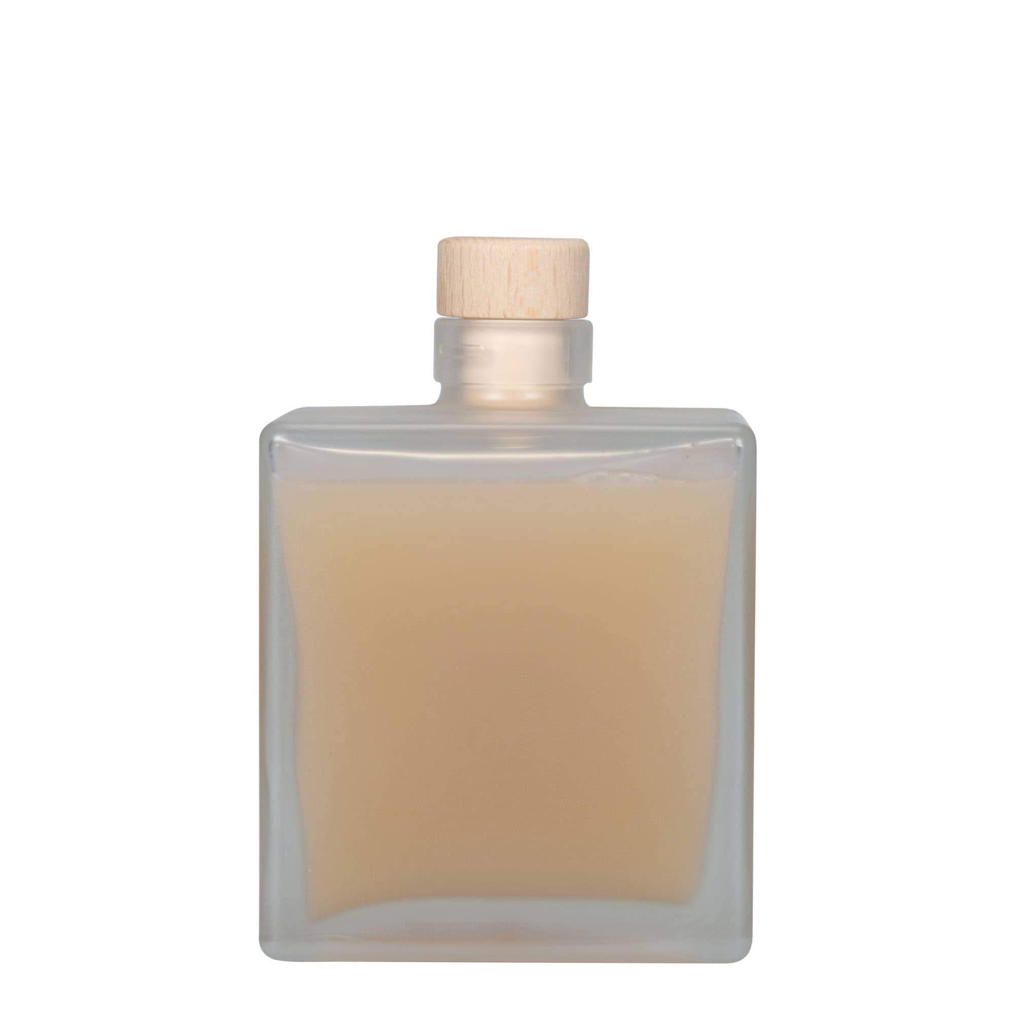 500 ml steklena steklenica »Cube«, kvadratna, motna, ustje: pluta