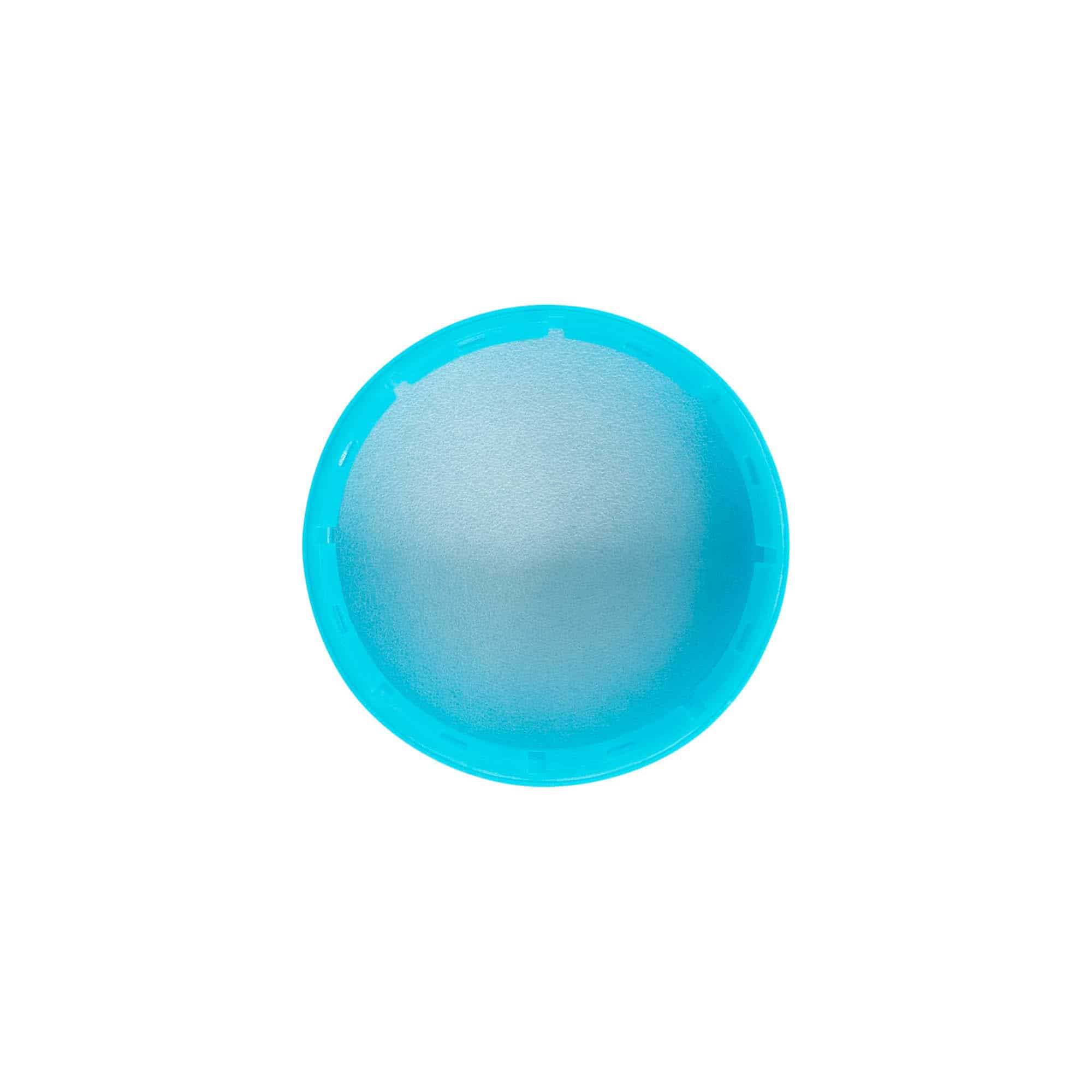 Navojni zamašek 40 mm, plastika PE, svetlo modra