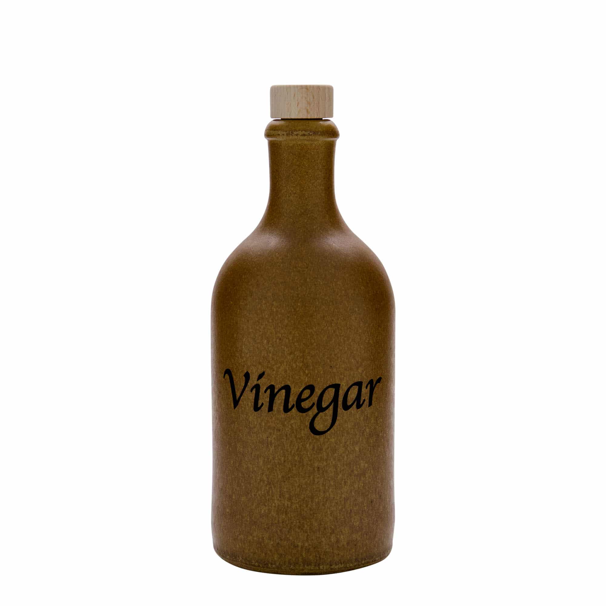 500 ml lončeni vrč, motiv: Vinegar, lončevina, rjavo-kristalna, ustje: pluta