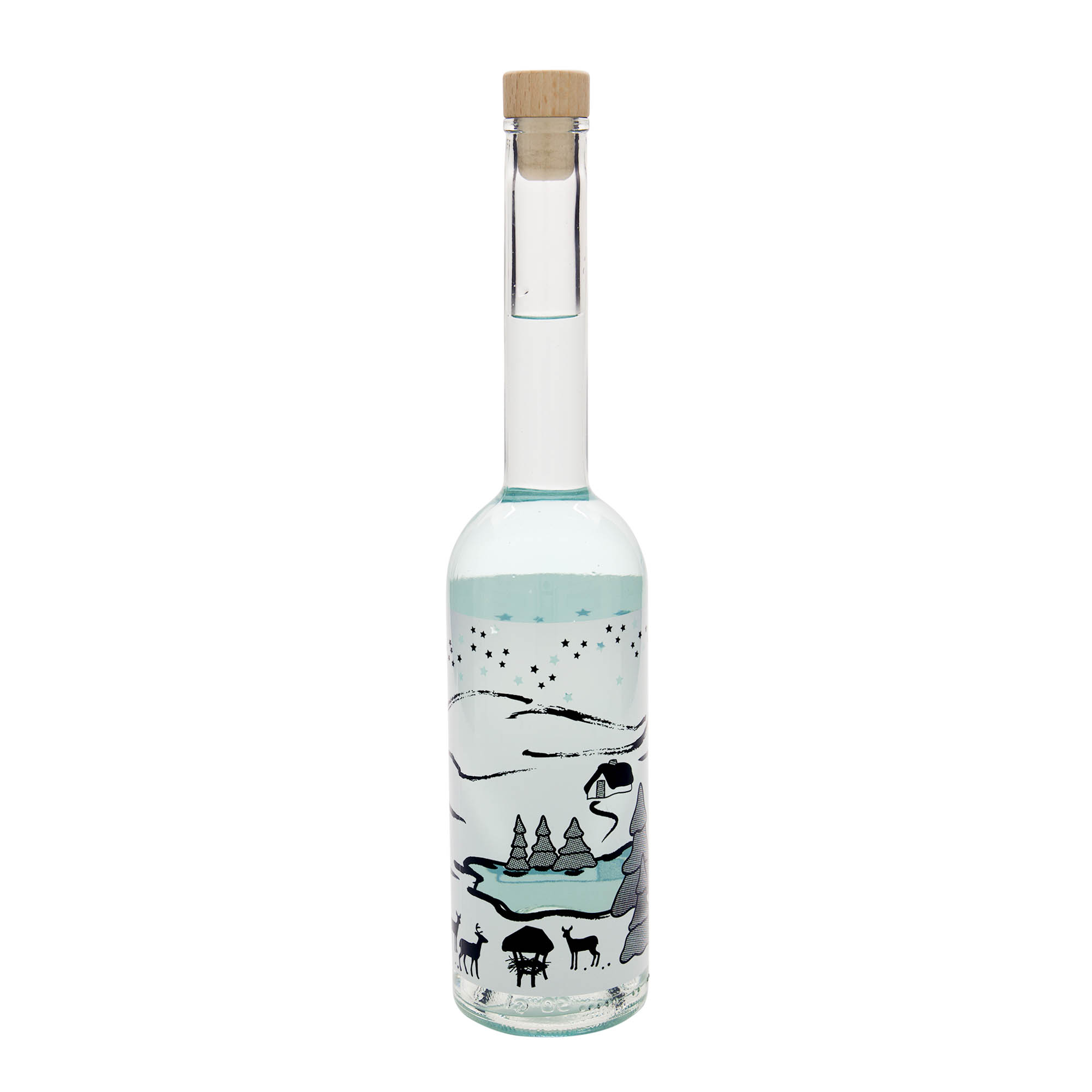 500 ml steklenica 'Opera', motiv: Zimski sanje-Bianco, odprtina: pluta