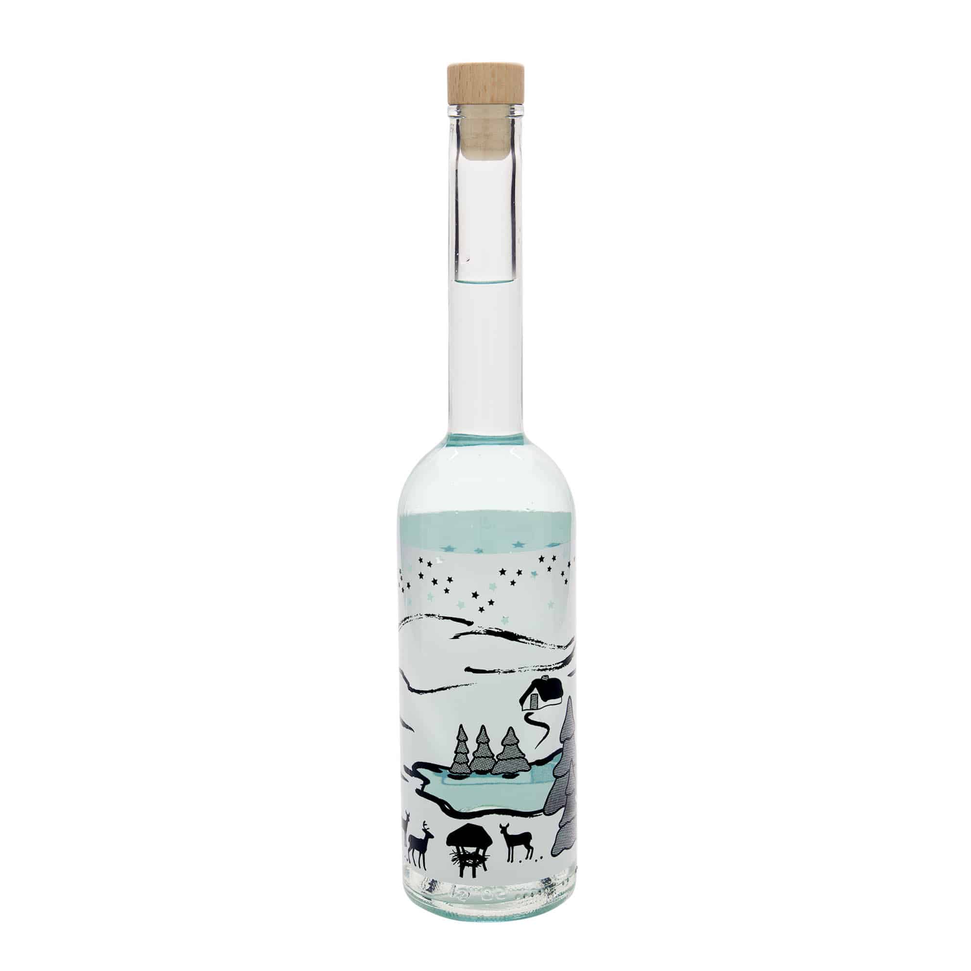 500 ml steklenica 'Opera', motiv: Zimski sanje-Bianco, odprtina: pluta