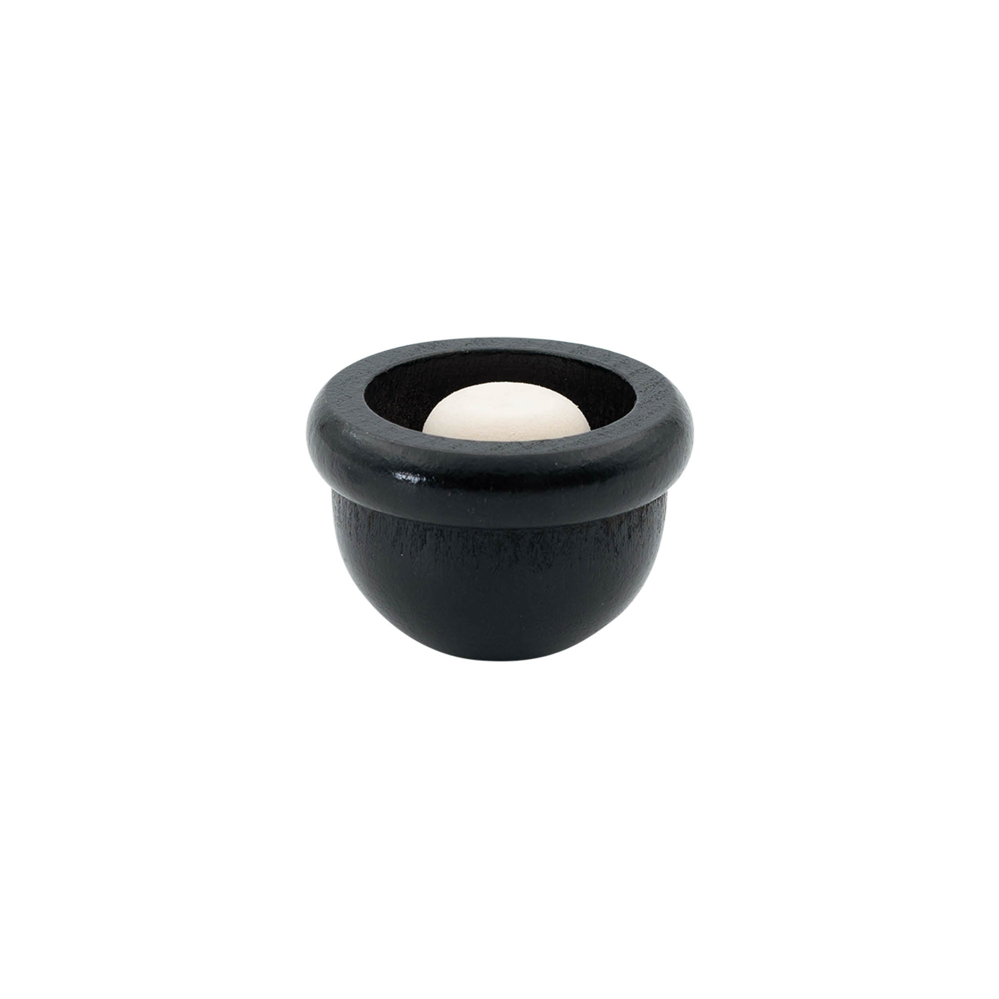 Ročajni zamašek 19 mm "Melona", les/PE, črn, za odprtino: zamašek Ročajni zamašek 19 mm "Melona", les/PE, črn, za odprtino: zamašek