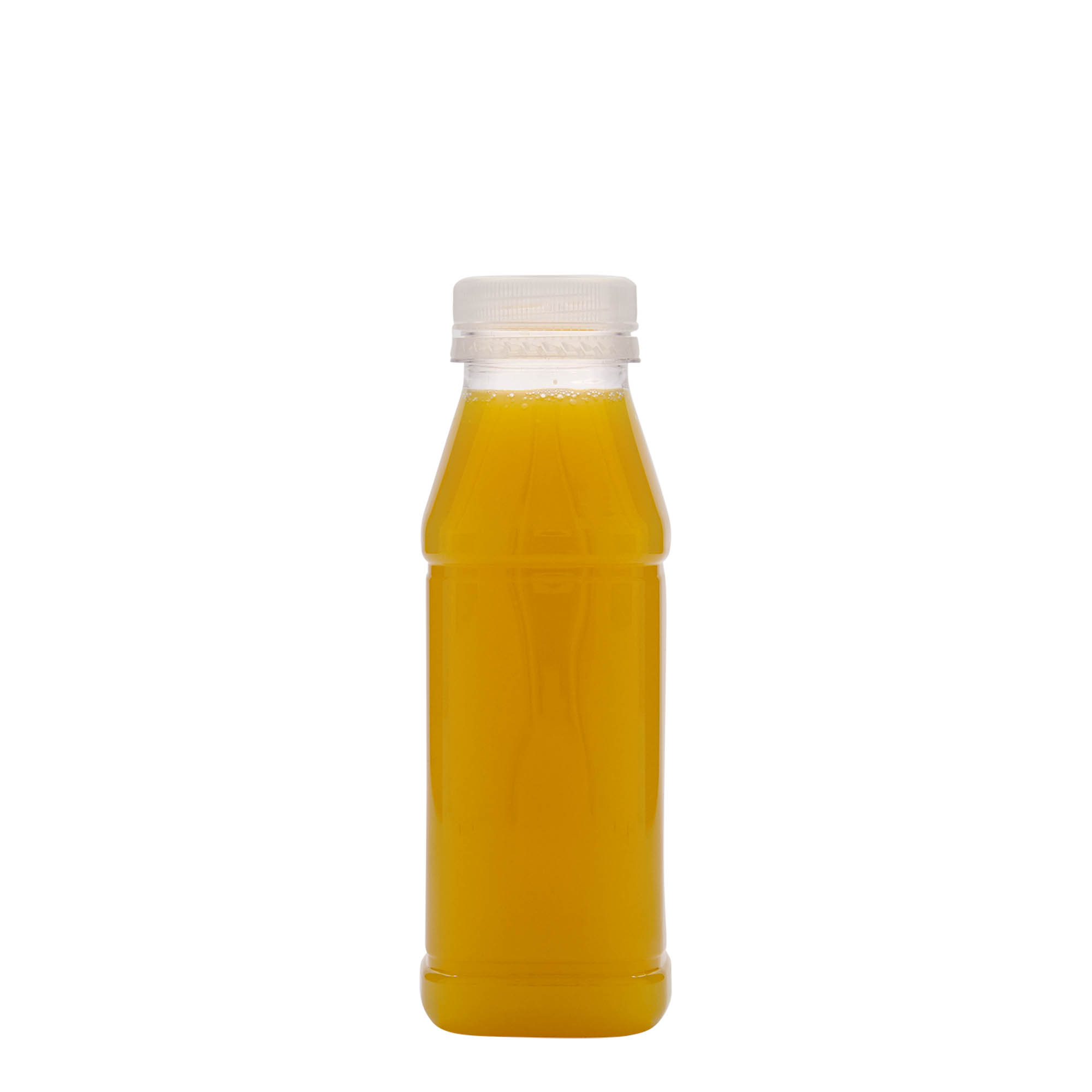 330 ml PET-flaska 'Milk and Juice Carré', kvadratna, plastika, odprtina: 38 mm
