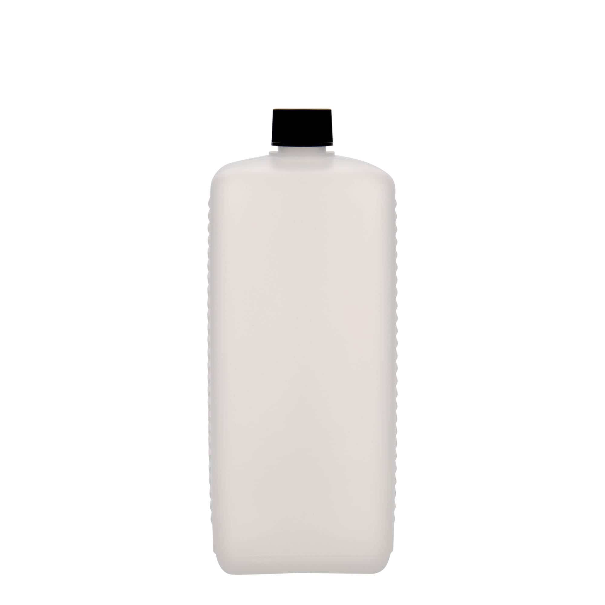1000 ml steklenica kanister, pravokotna, plastika HDPE, naravna, ustje: DIN 25 EPE