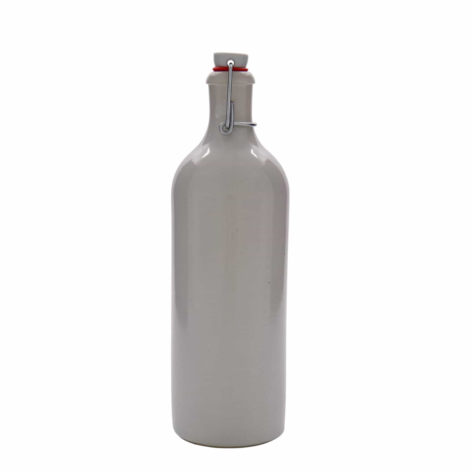750 ml lončeni vrč, lončevina, bela, motiv: zamašek s tesnilom