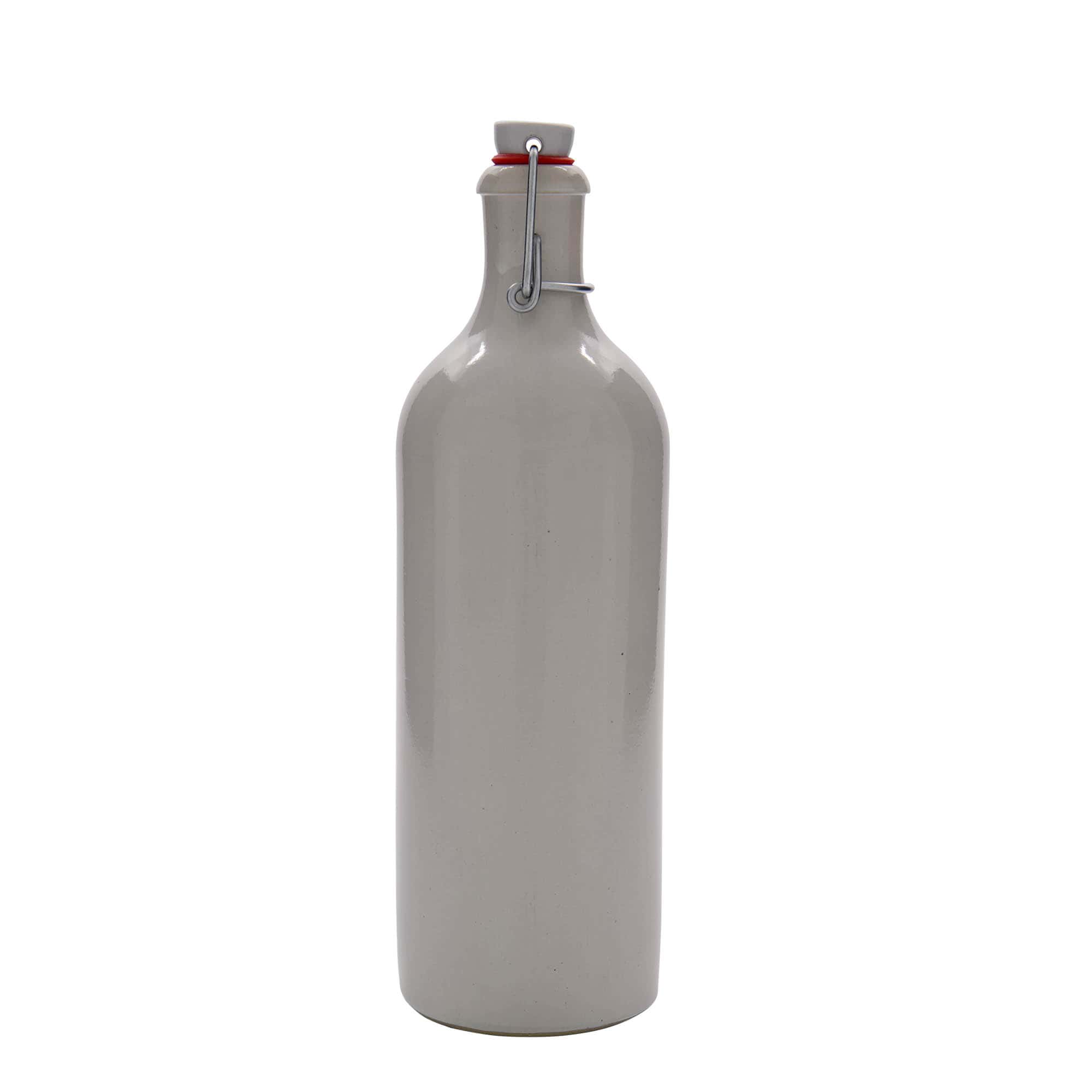 750 ml glineni vrč, kamnina, bel, odprtina: s sponko zapiranje