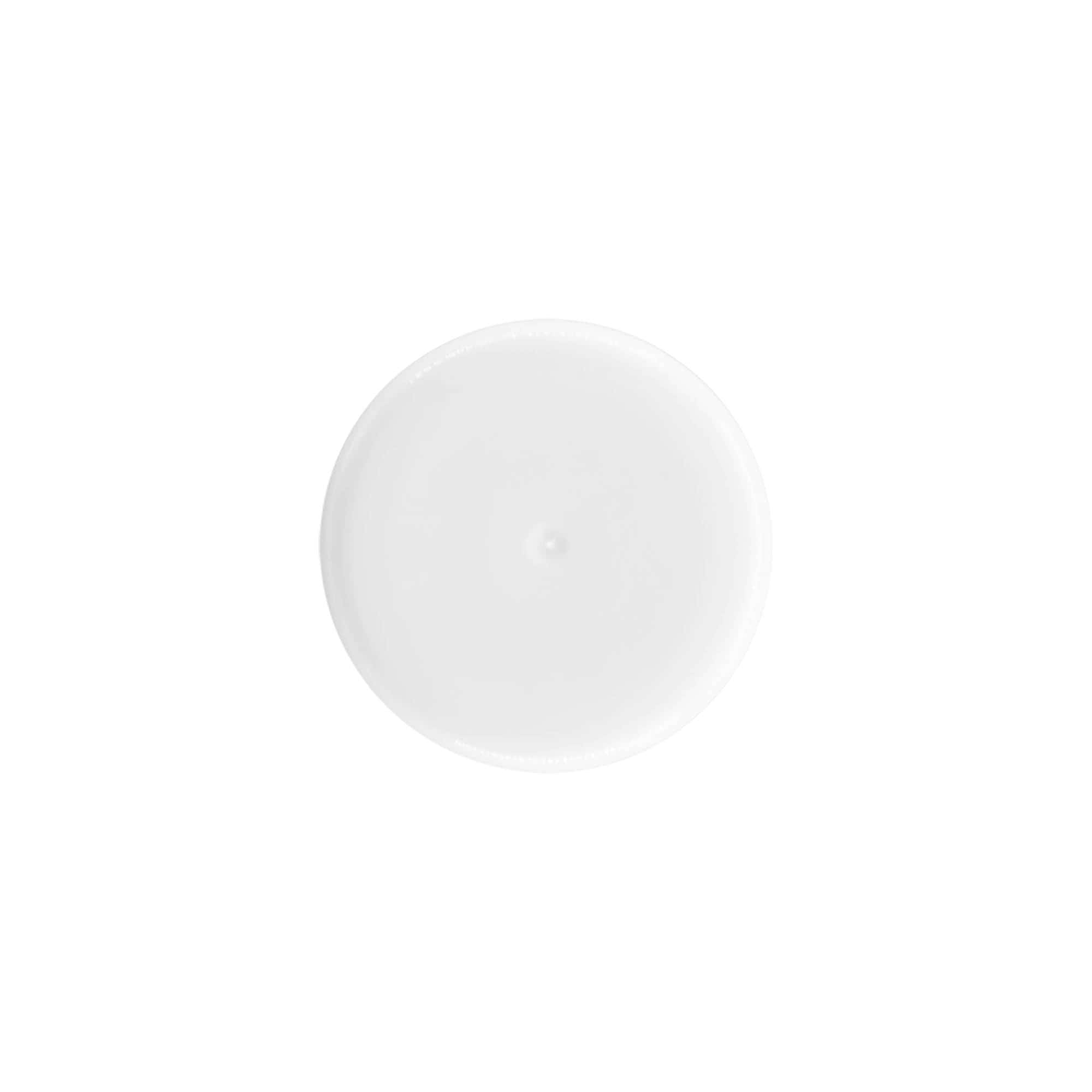 Pokrovček za 50 ml stekleničko z valjčkom, plastični PP, bel, za odprtino: navojni pokrov Pokrovček za 50 ml stekleničko z valjčkom, plastični PP, bel, za odprtino: navojni pokrov