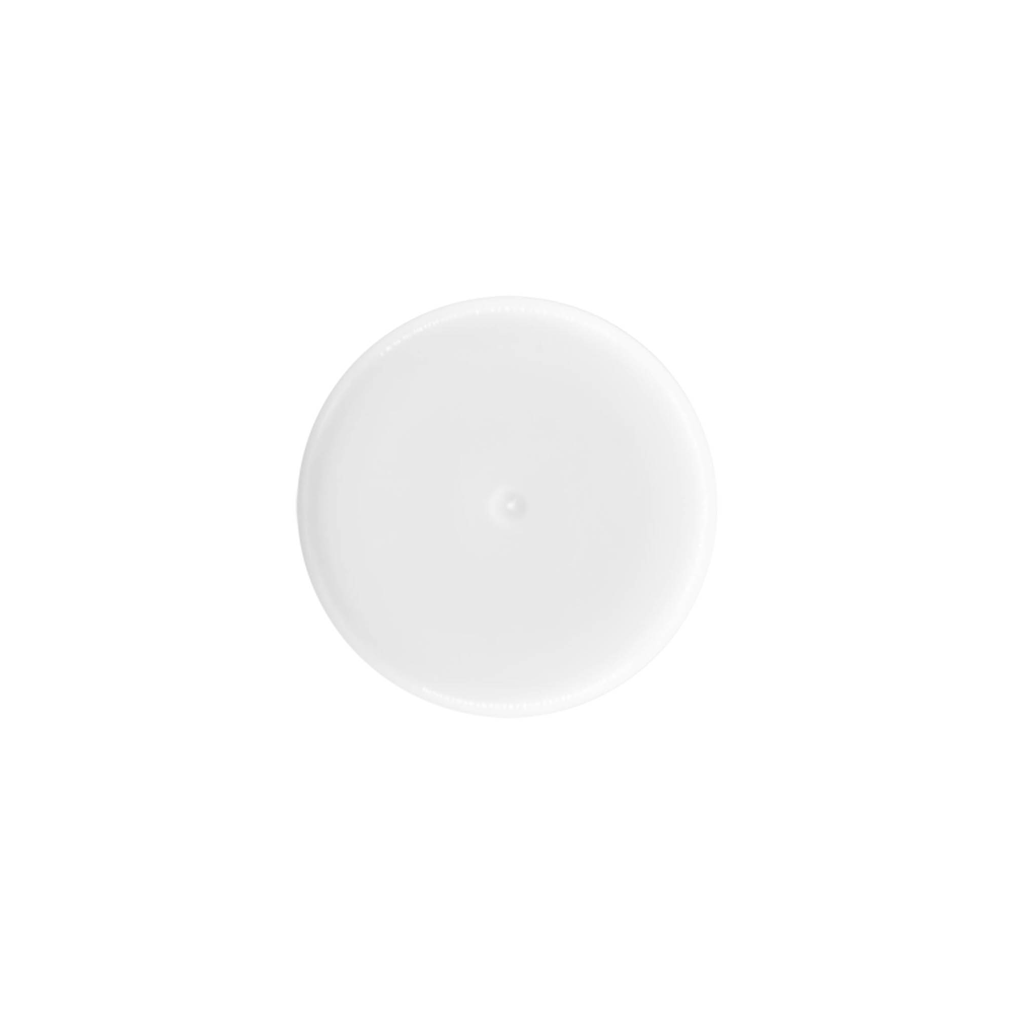 Pokrovček za 50 ml stekleničko z valjčkom, plastični PP, bel, za odprtino: navojni pokrov Pokrovček za 50 ml stekleničko z valjčkom, plastični PP, bel, za odprtino: navojni pokrov