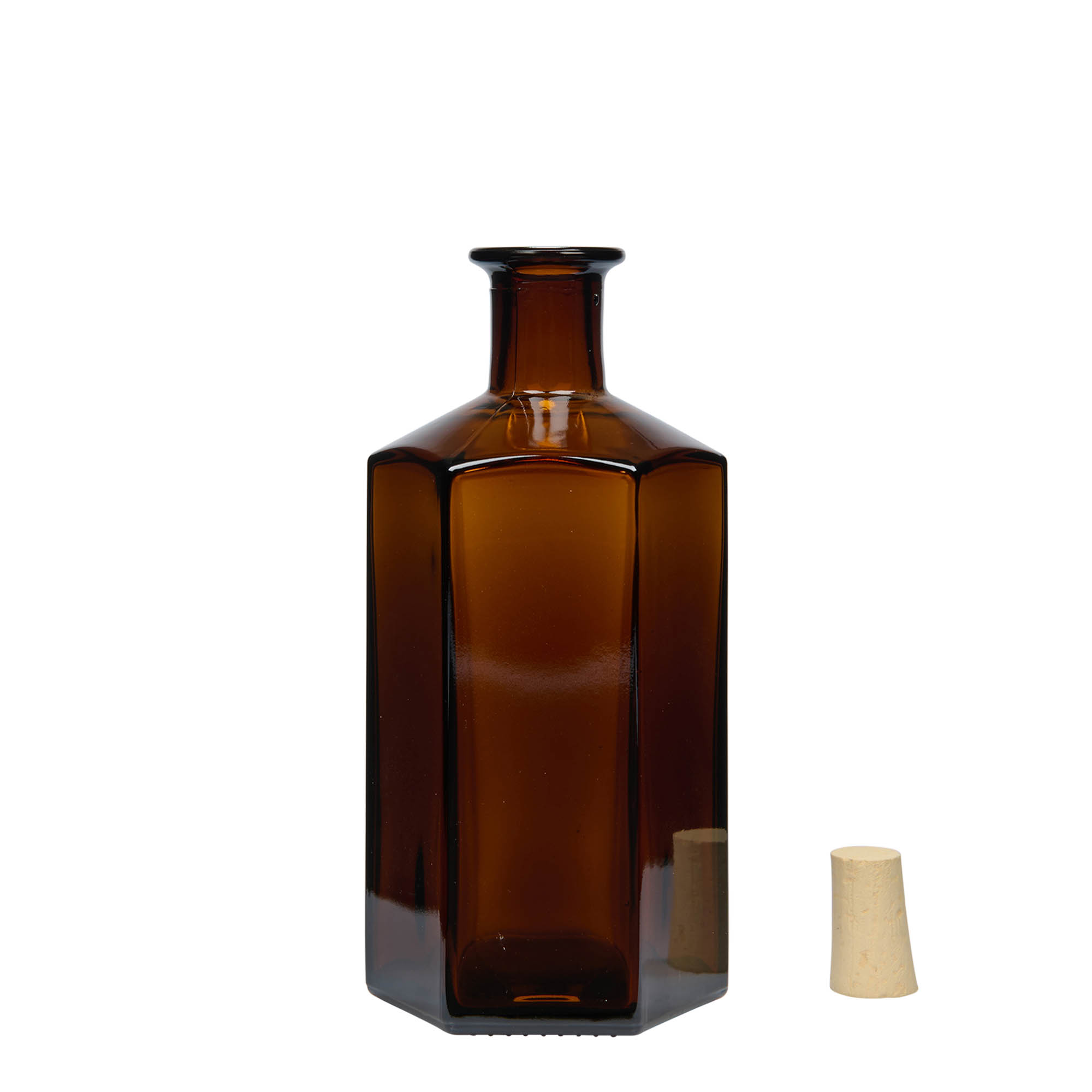 500 ml steklenica za lekarno 'Jimmy', šestkotna, rjava, odprtina: zamašek 500 ml steklenica za lekarno 'Jimmy', šestkotna, rjava, odprtina: zamašek