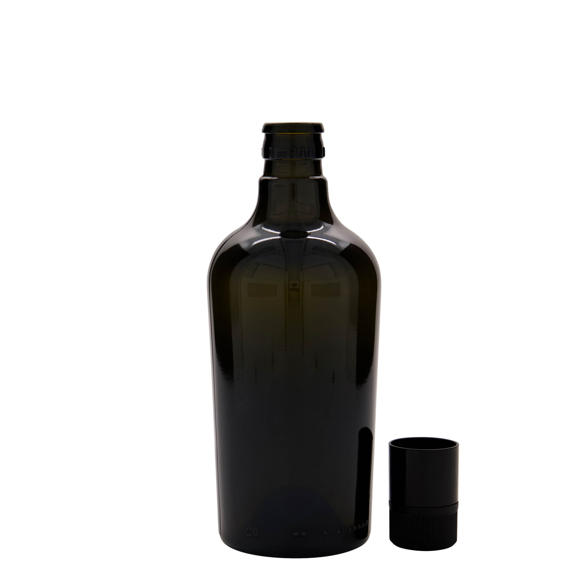 500 ml steklenica za kis/oljčno olje 'Oleum', steklo, antikno zeleno, odprtina: DOP