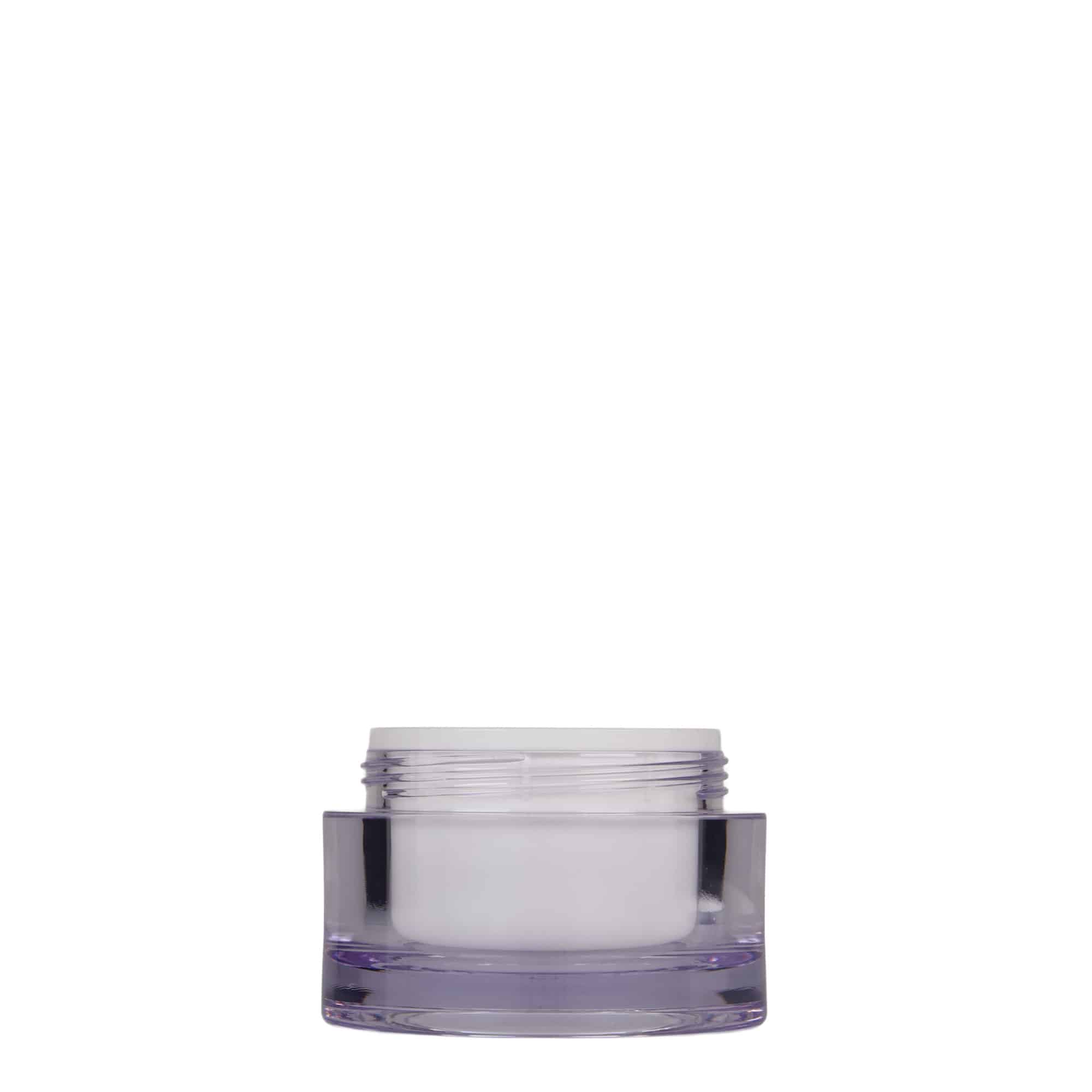50 ml lonček, plastika SAN, bela, ustje: navojni zamašek 50 ml lonček, plastika SAN, bela, ustje: navojni zamašek