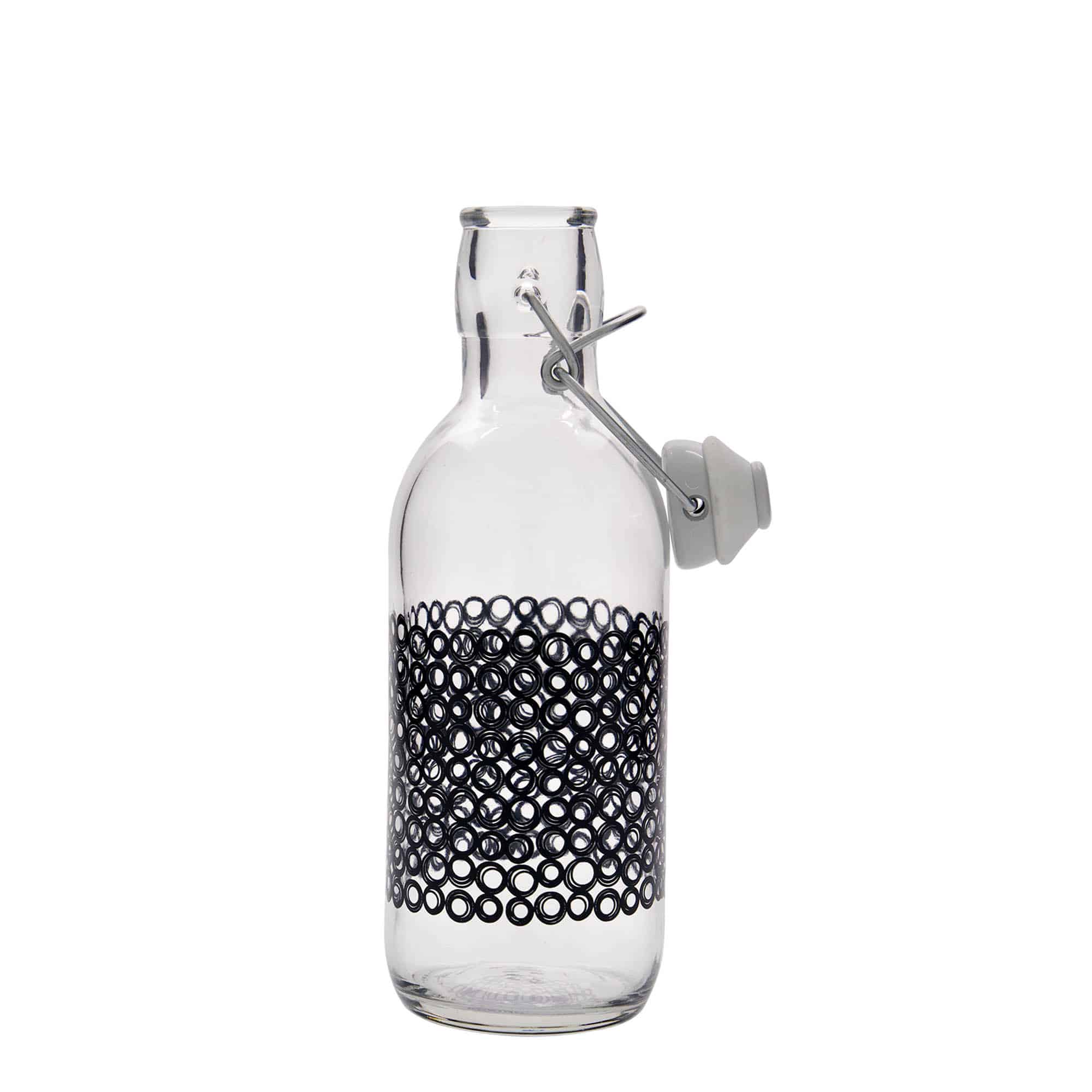 500 ml steklena steklenica »Emilia«, motiv: Circola nero, ustje: zamašek s tesnilom 500 ml steklena steklenica »Emilia«, motiv: Circola nero, ustje: zamašek s tesnilom