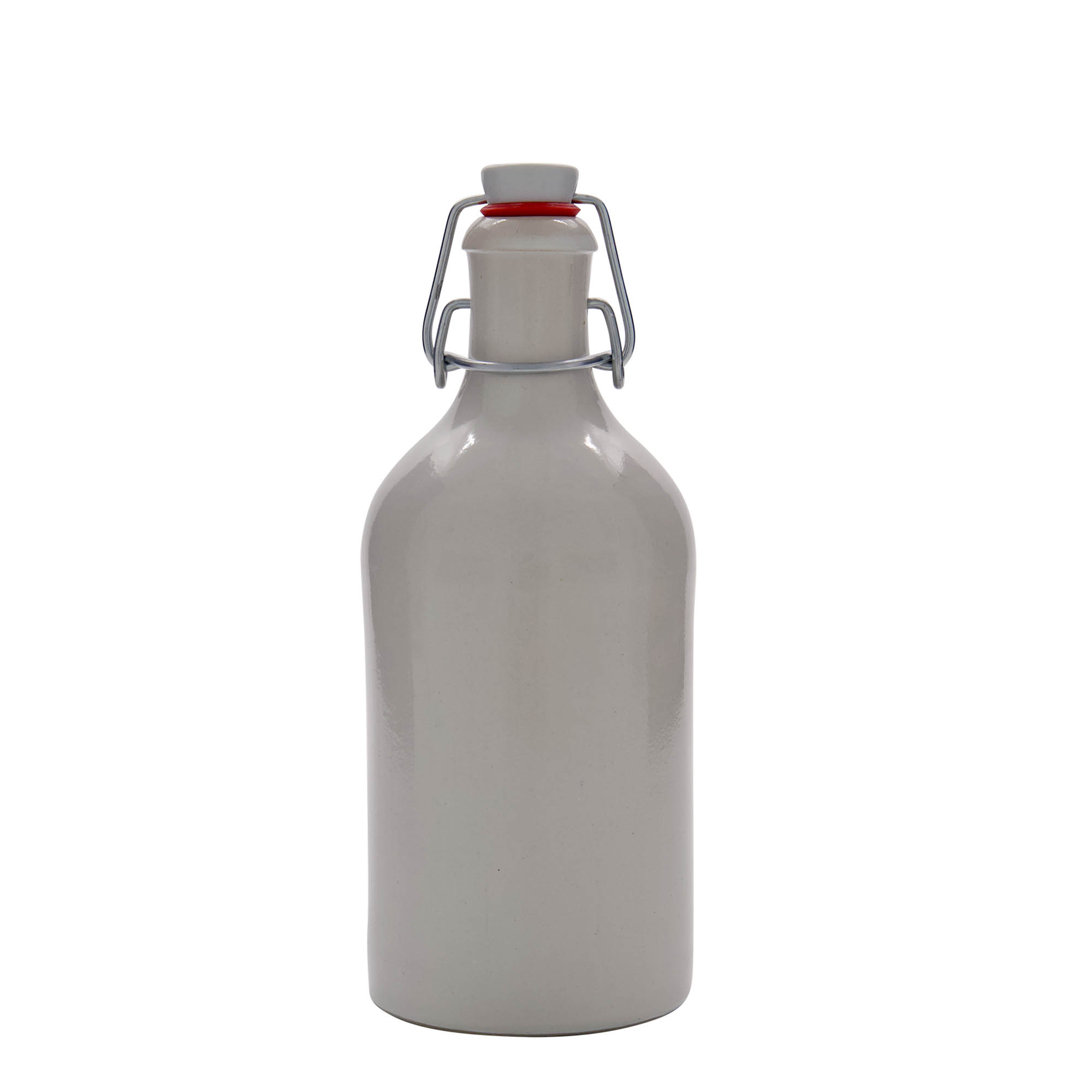 500 ml vrč iz glinene posode, kamnita glina, bela, odprtina: zapirala s sponko