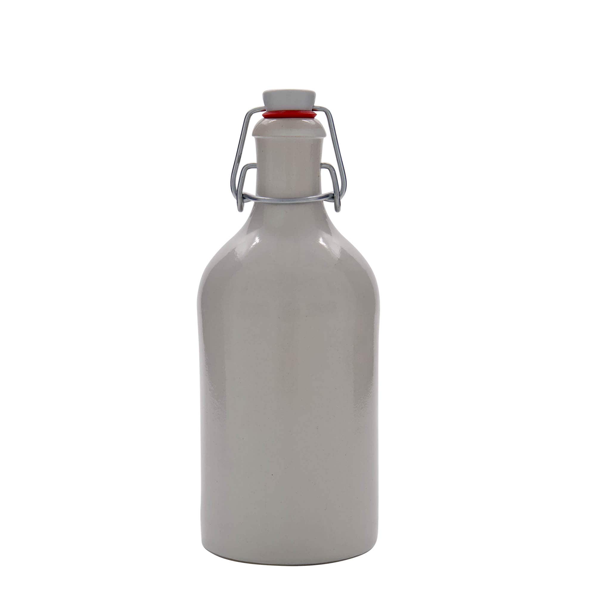 500 ml vrč iz glinene posode, kamnita glina, bela, odprtina: zapirala s sponko