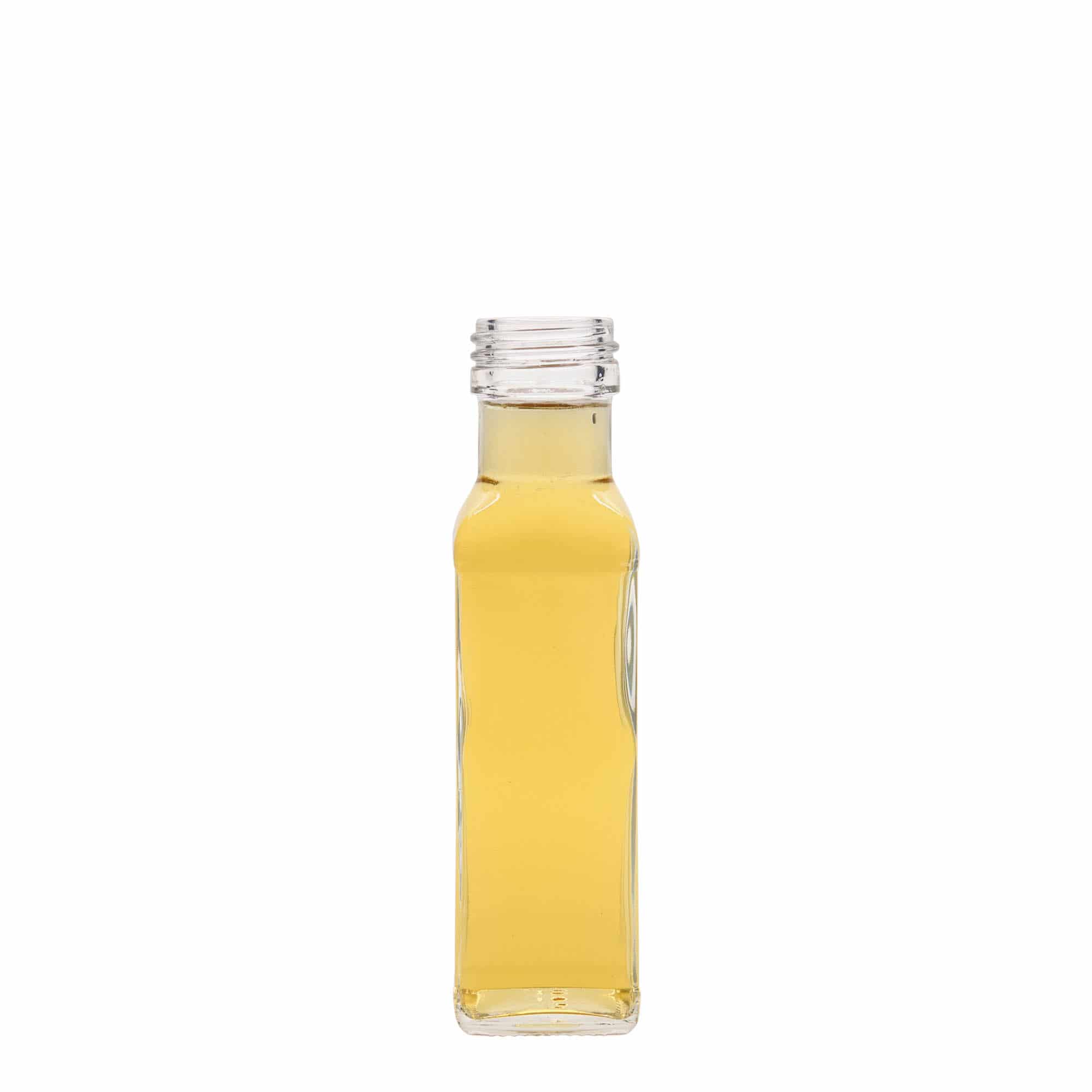 100 ml steklena steklenica »Marasca«, kvadratna, ustje: PP 31,5