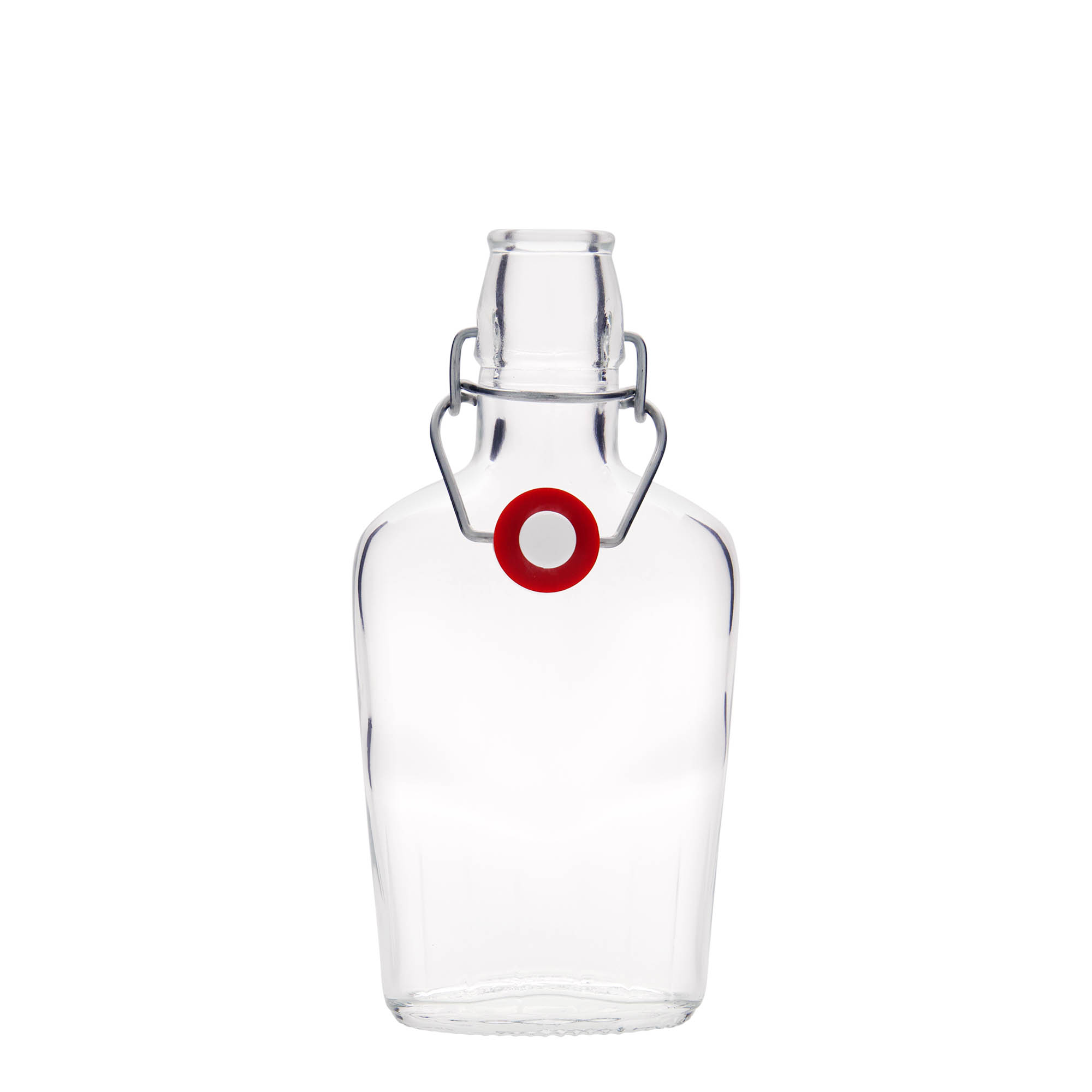 250 ml steklenica 'Fiaschetta', ovalna, odprtina: s sponko 250 ml steklenica 'Fiaschetta', ovalna, odprtina: s sponko