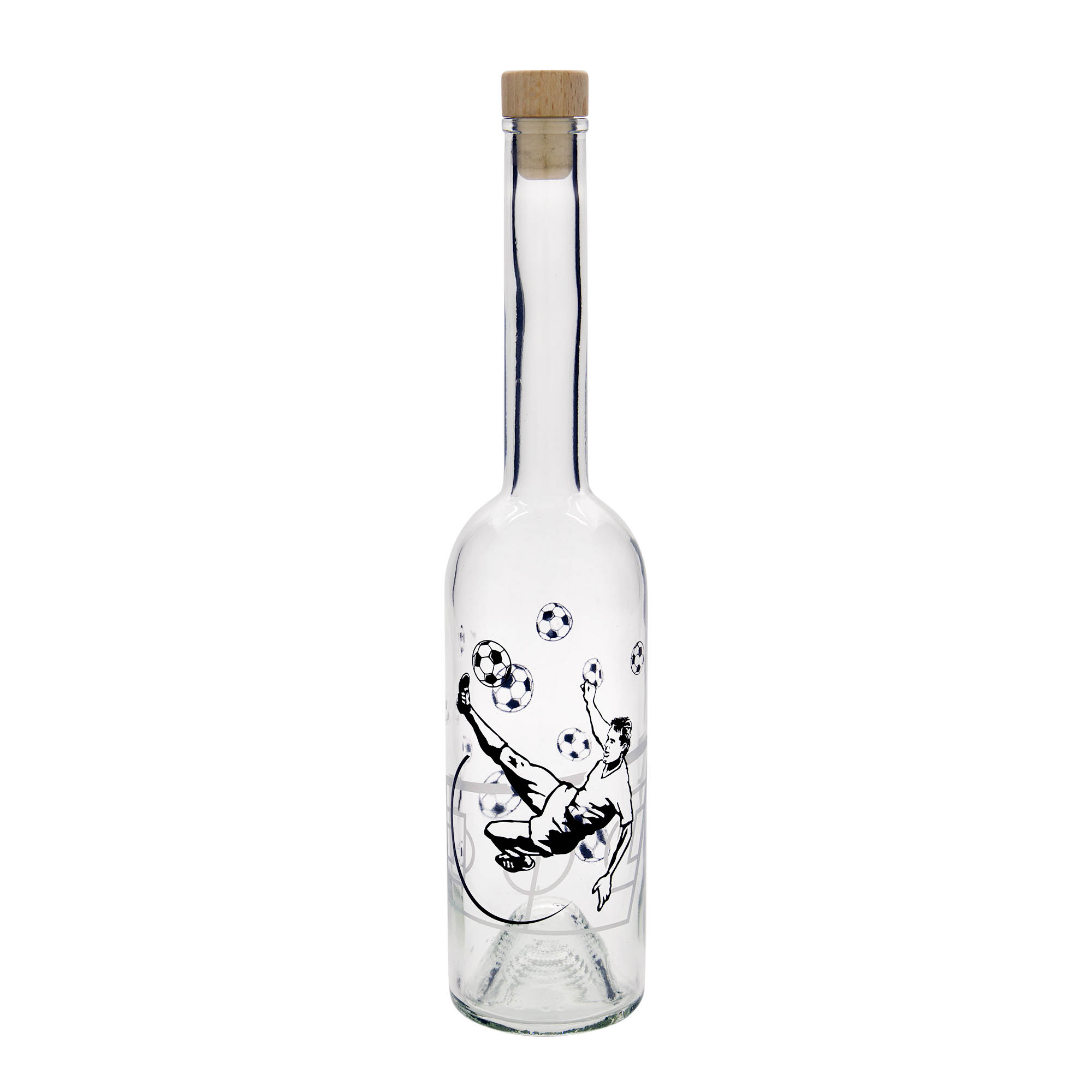 500 ml steklenica 'Opera', motiv: nogometaš, odprtina: zamašek iz plute 500 ml steklenica 'Opera', motiv: nogometaš, odprtina: zamašek iz plute