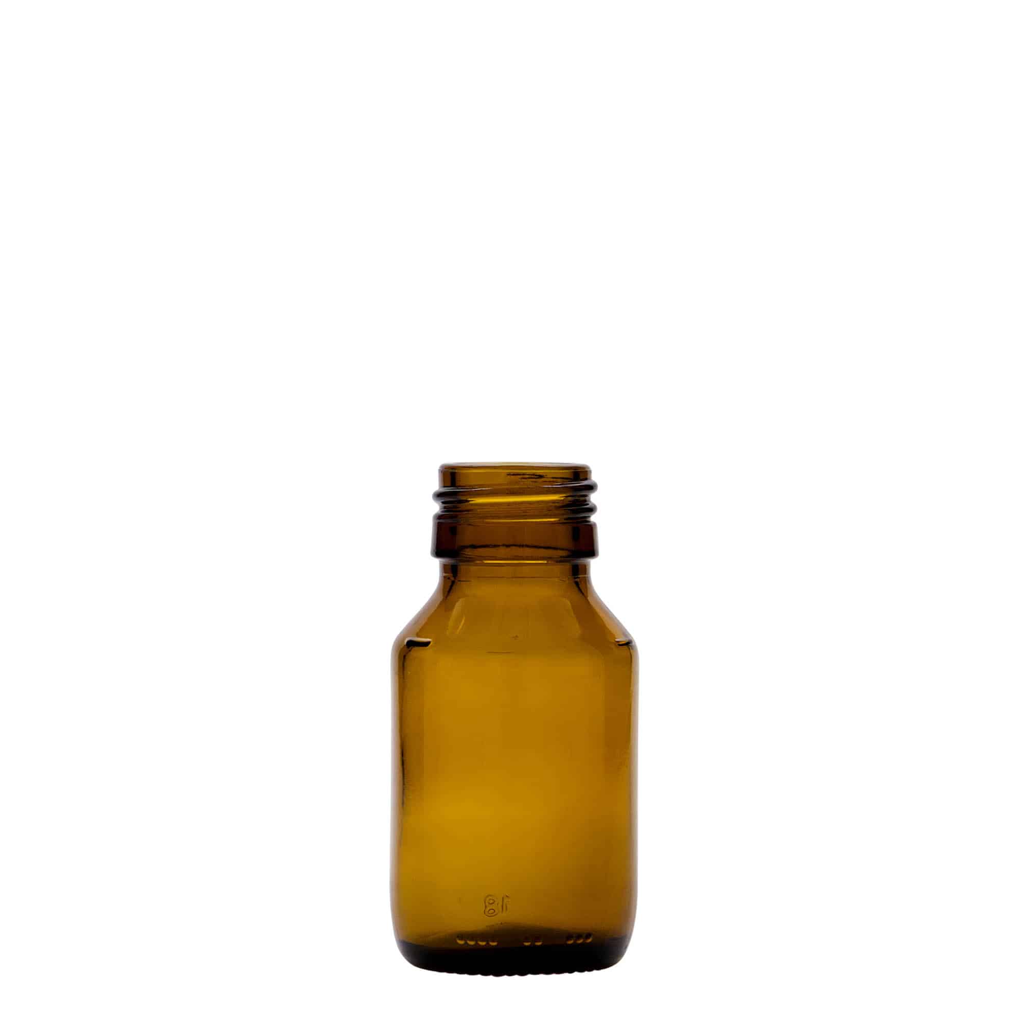 50 ml medicinska steklenička, rjava, steklo, odprtina: PP 28