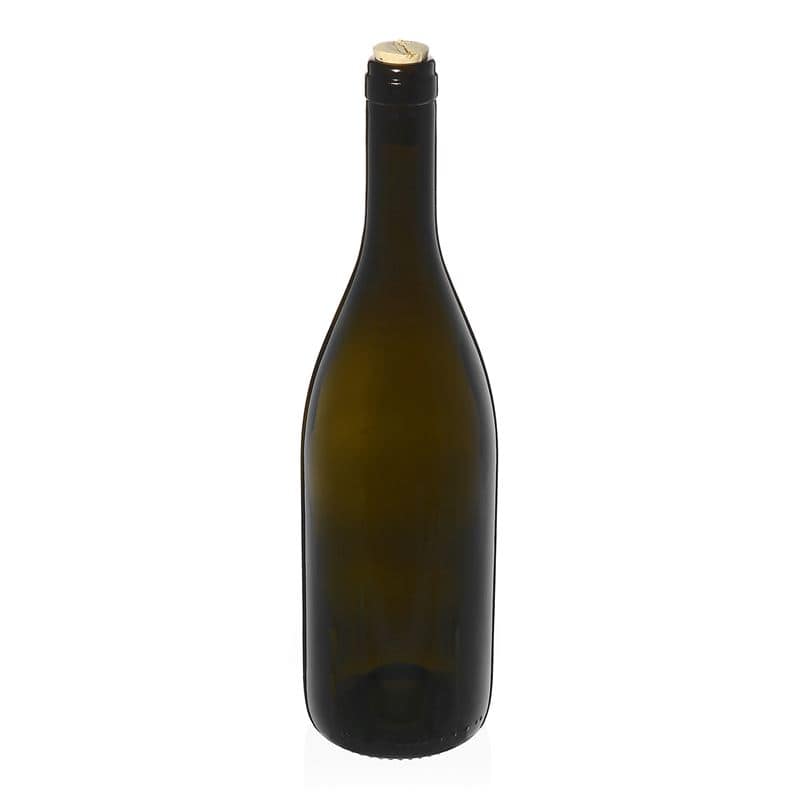 750 ml steklenica za vino »Tiffany«, antično zelena, ustje: pluta