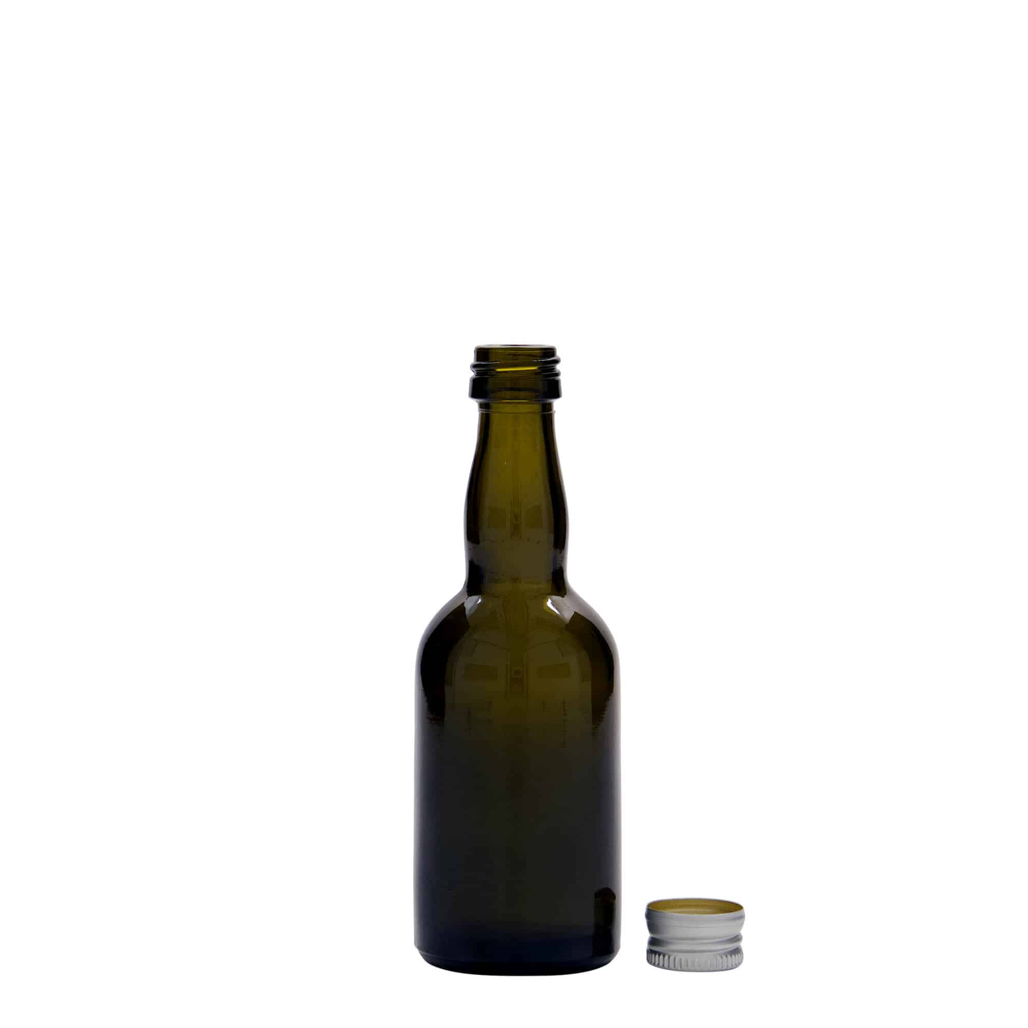 50 ml steklenička 'Proba', starozelena, odprtina: PP 18