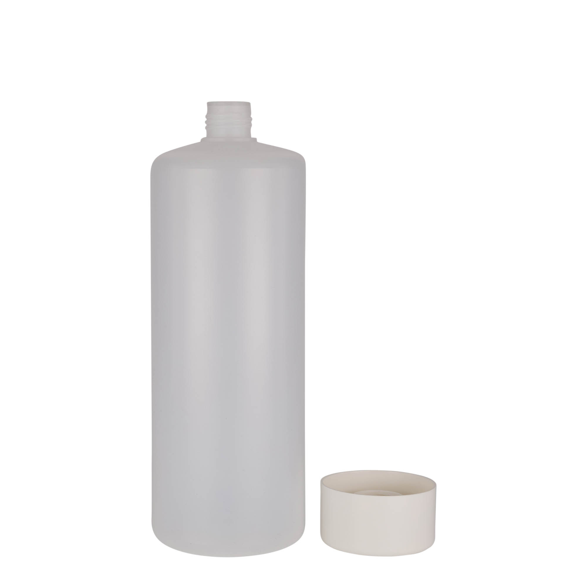 1.000 ml okrogla steklenica, PE-plastika, naravna, odprtina: navojni pokrov 1.000 ml okrogla steklenica, PE-plastika, naravna, odprtina: navojni pokrov
