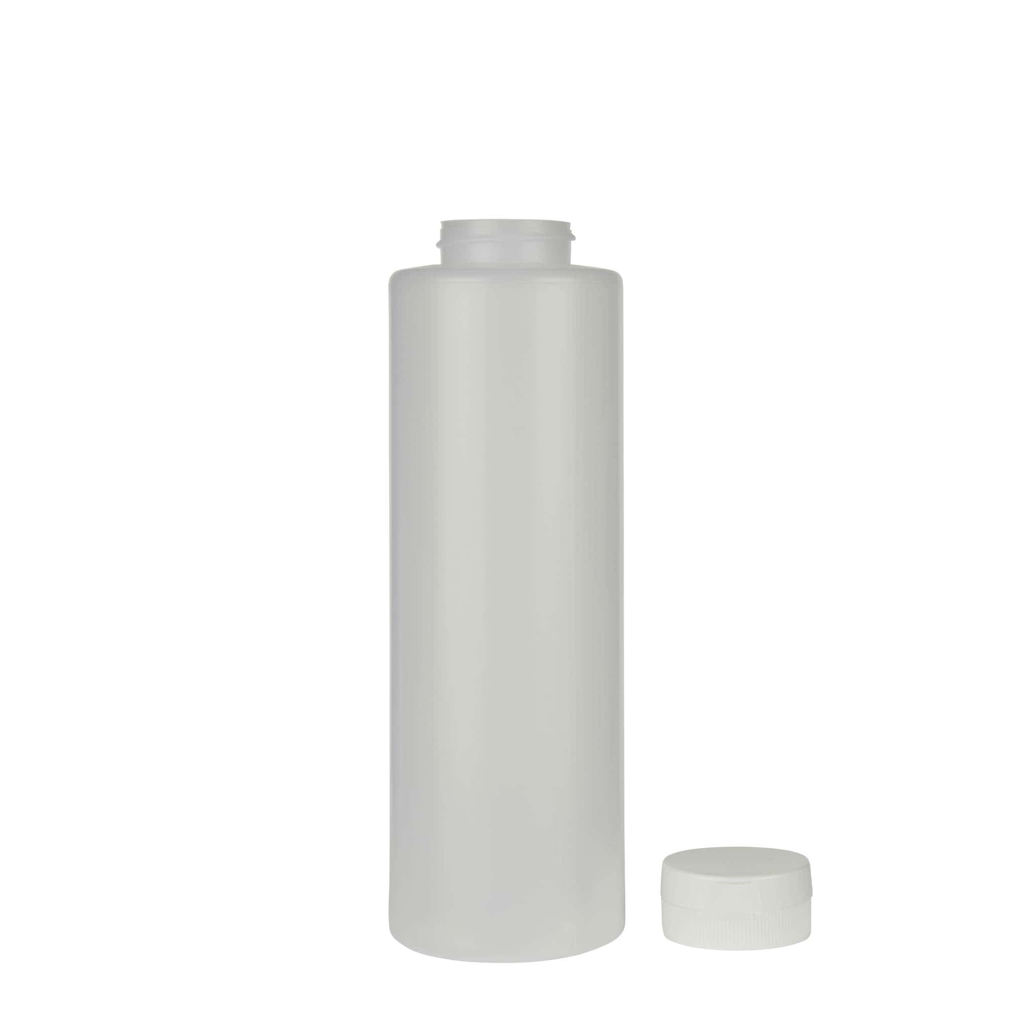 500 ml steklenička za omake, LDPE plastika, naravna, odprtina: 38/400