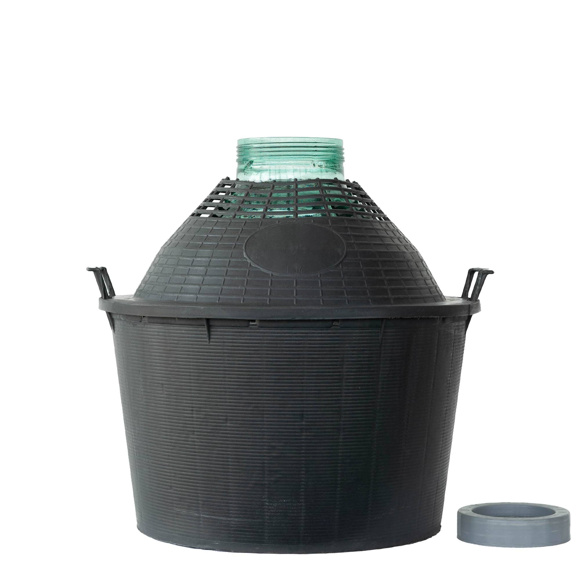 34 l balonska steklenica širokega grla, steklo, odprtina: navojni zamašek