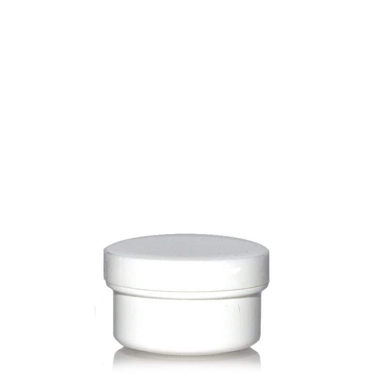 6 ml plastična posoda »White Line«, PP, bela, ustje: navojni zamašek
